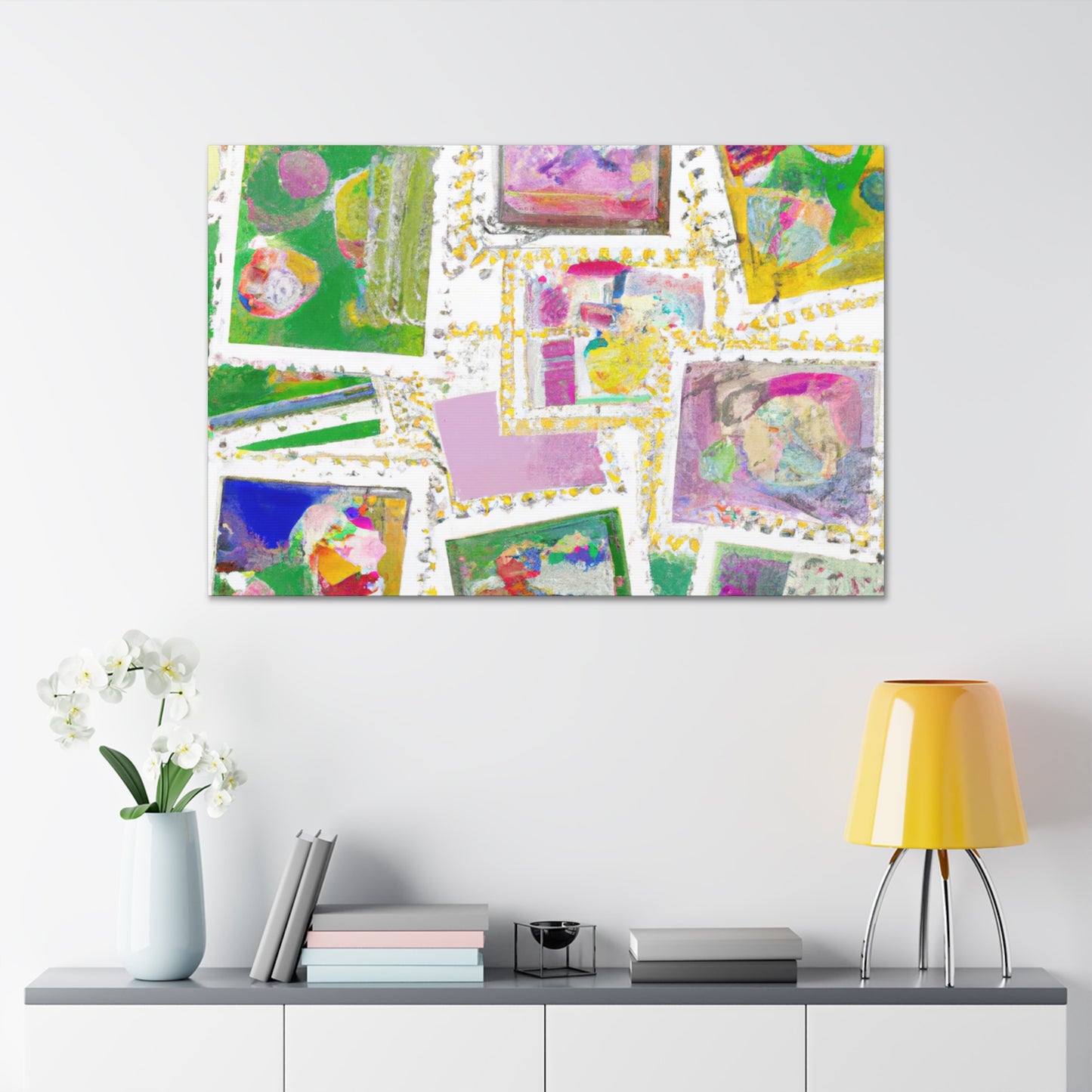 Global Destination Stamps - Postage Stamp Collector Canvas Wall Art