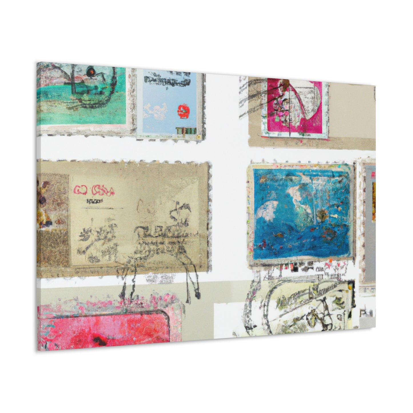 Global Treasures Stamps - Postage Stamp Collector Canvas Wall Art