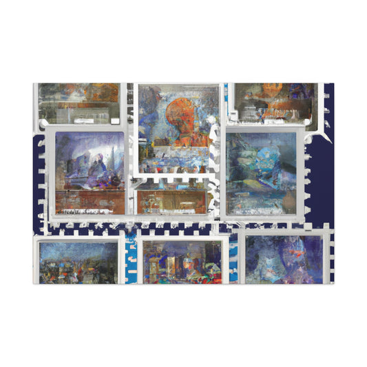 Global Trip Stamps - Postage Stamp Collector Canvas Wall Art