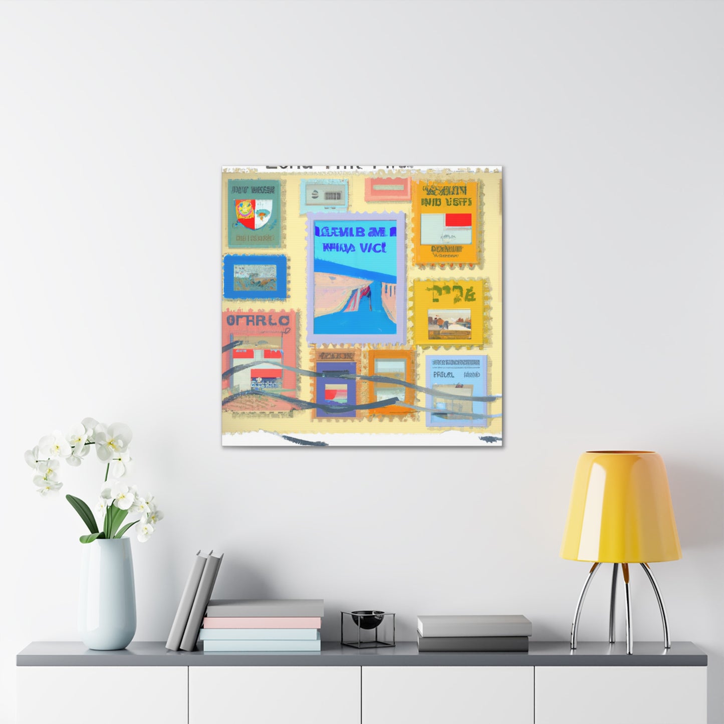 Global Wonders Stamps - Postage Stamp Collector Canvas Wall Art