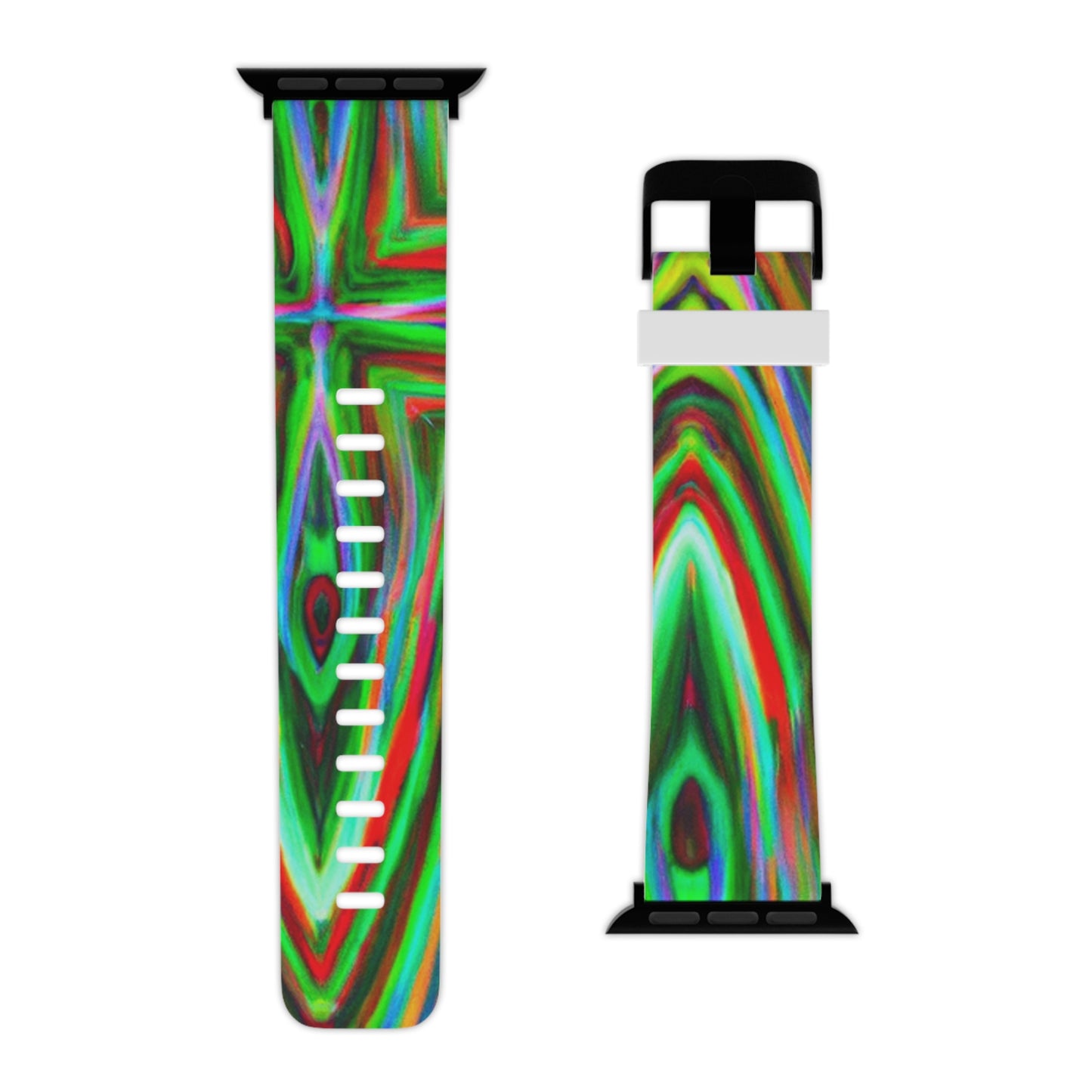 Edith Silverman - Trippy Hippy Boho Psychedelic Apple Wrist Watch Band