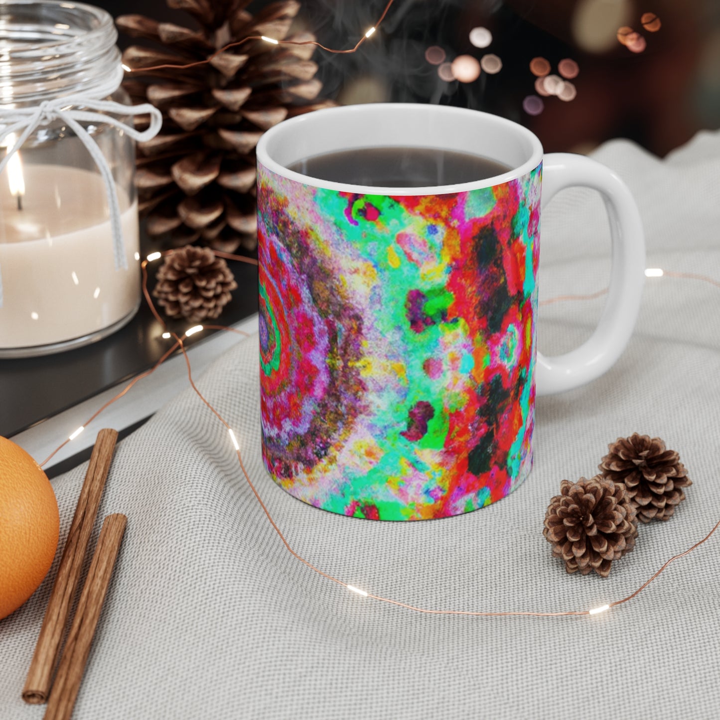 Folgers Maxwell Coffee - Psychedelic Coffee Cup Mug 11 Ounce