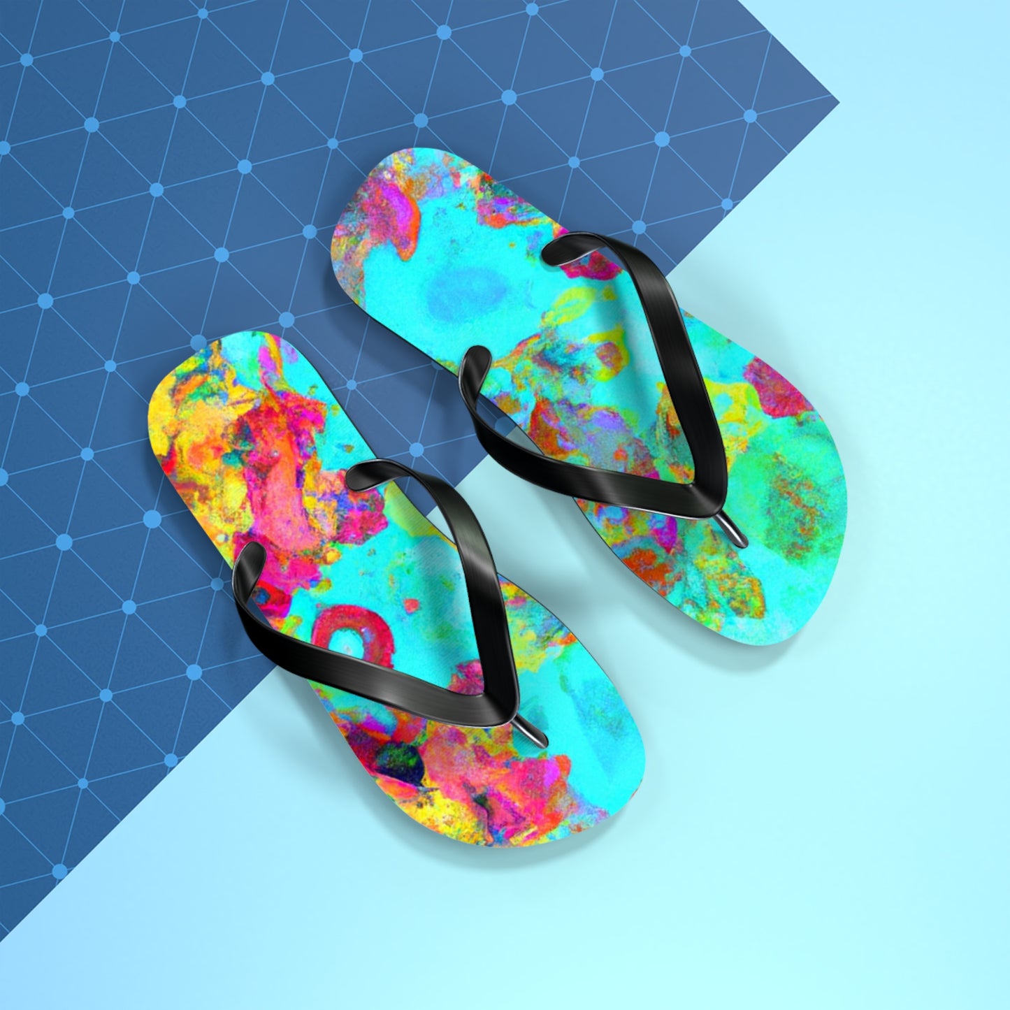 Hiram Clifton, Cobbler. - Psychedelic Trippy Flip Flop Beach Sandals