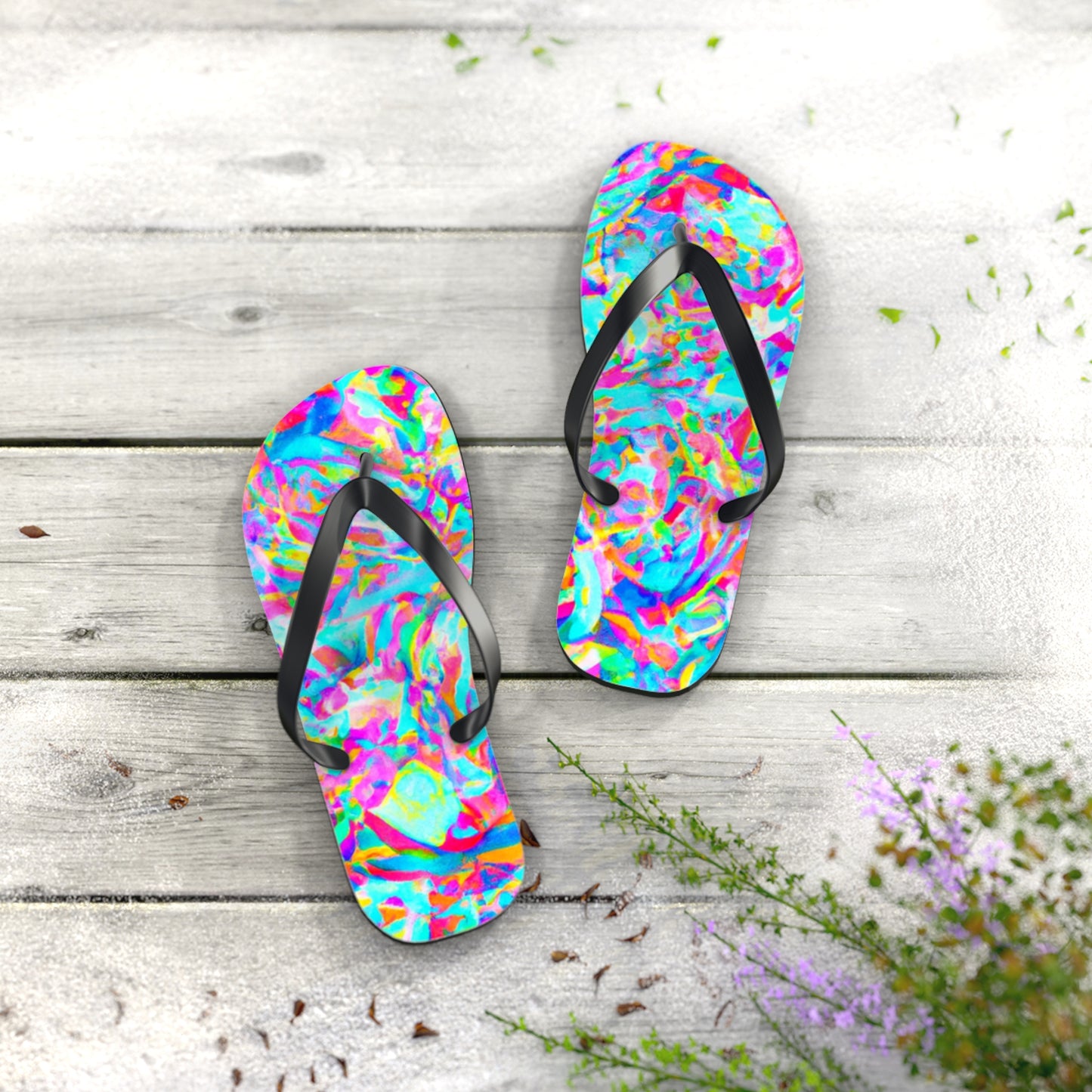 Adele's Shoemaker - Psychedelic Trippy Flip Flop Beach Sandals