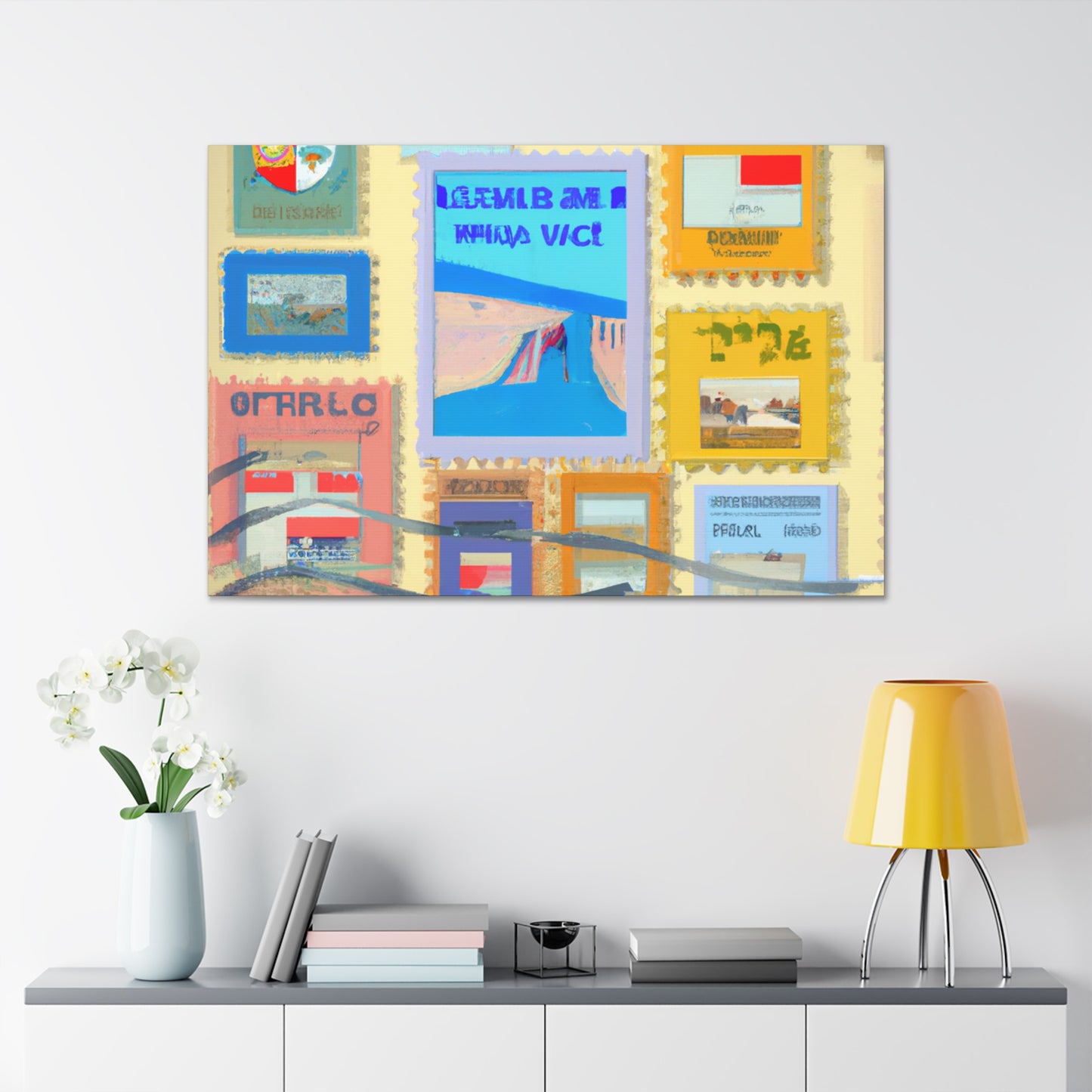 Global Wonders Stamps - Postage Stamp Collector Canvas Wall Art