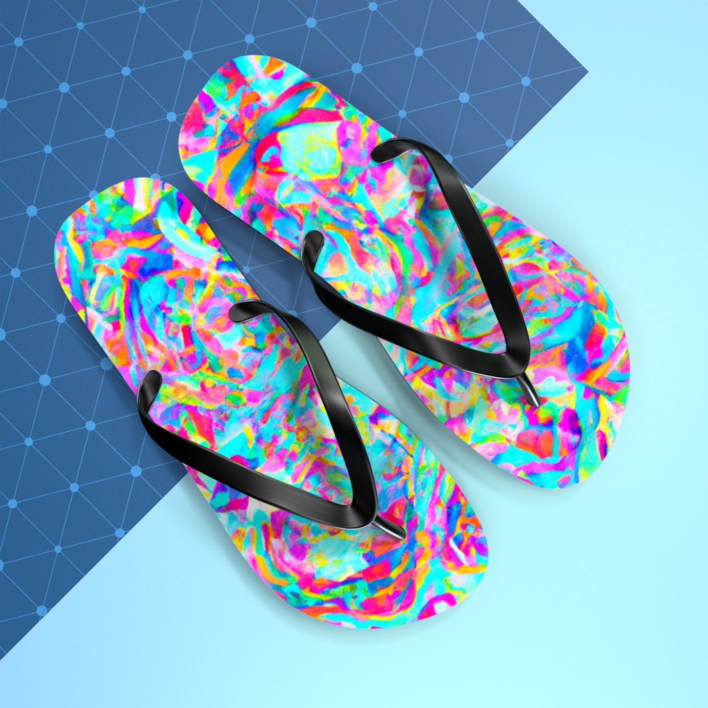 Adele's Shoemaker - Psychedelic Trippy Flip Flop Beach Sandals