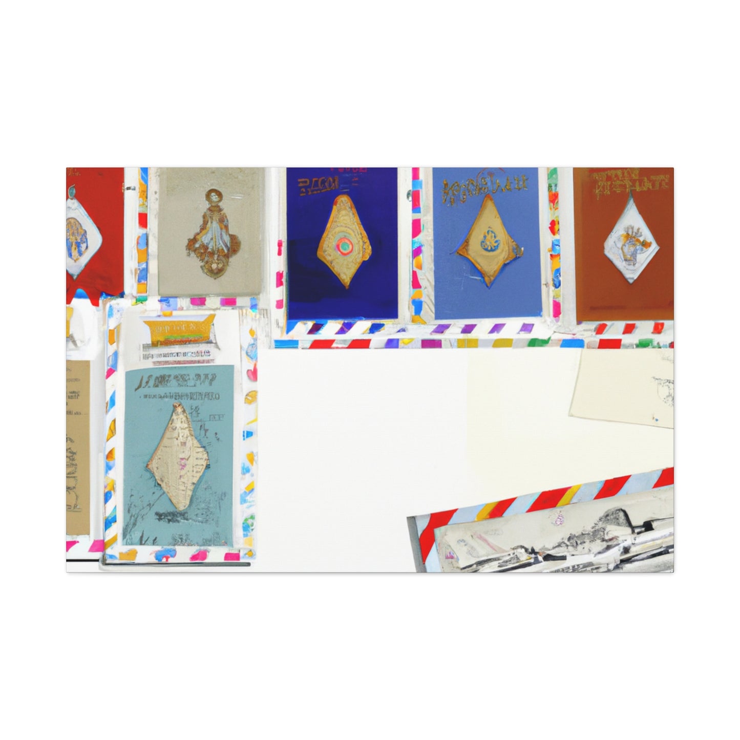 "Global postage stamps of Pride" - Postage Stamp Collector Canvas Wall Art