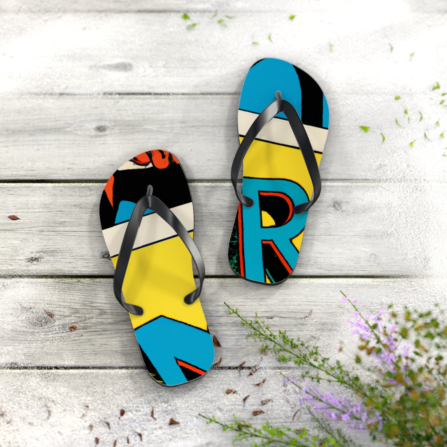 Mighty Manfred the Muscle-Bound - Comics Collector Flip Flop Beach Sandals