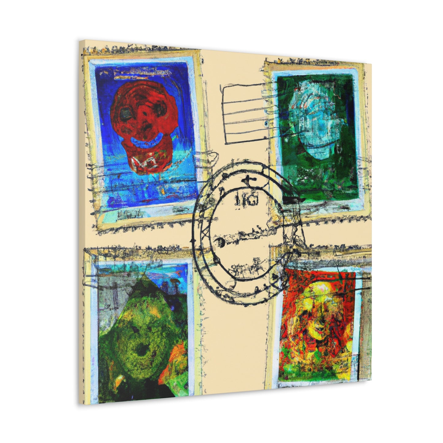"International Wonders" - Postage Stamp Collector Canvas Wall Art