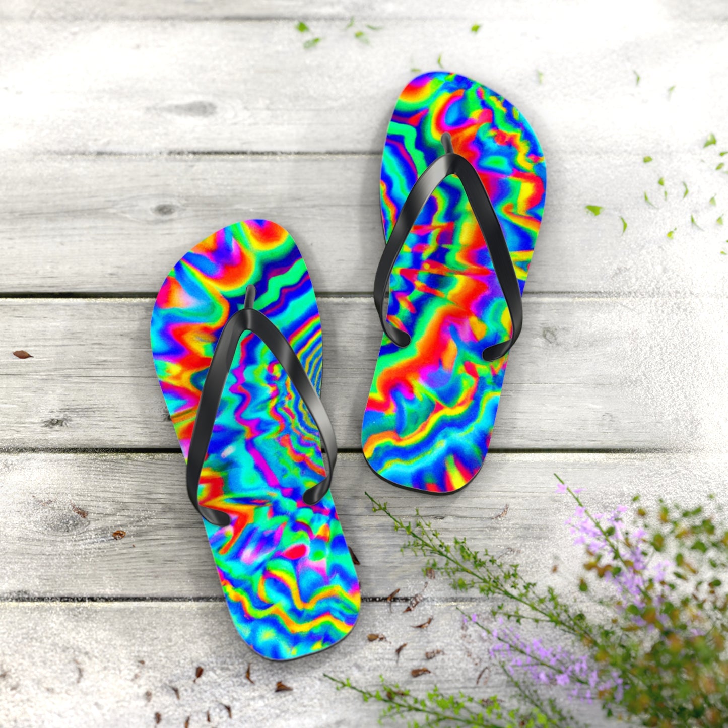 Annie Bootmaker - Psychedelic Trippy Flip Flop Beach Sandals