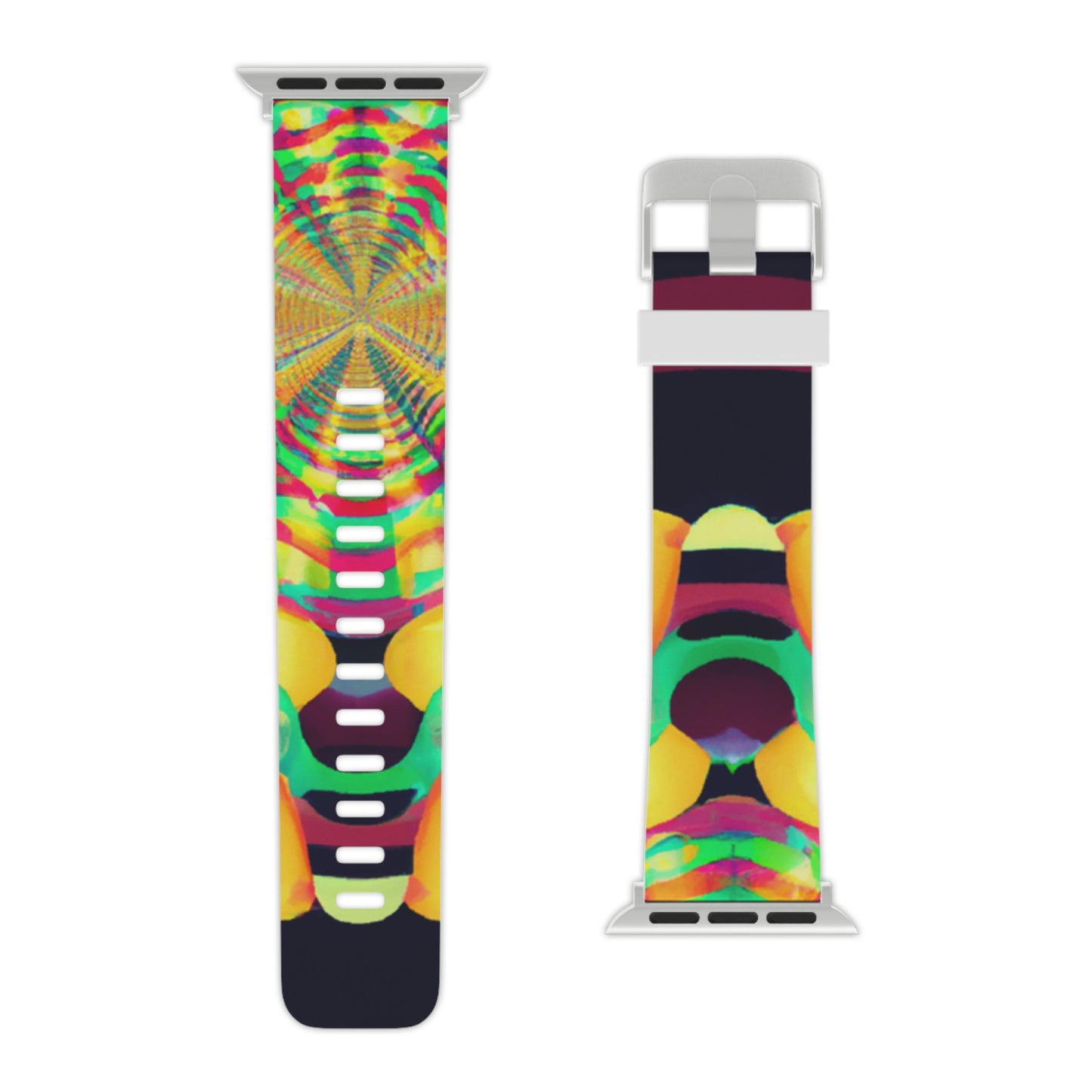 Gustave Pilloue - Trippy Hippy Boho Psychedelic Apple Wrist Watch Band