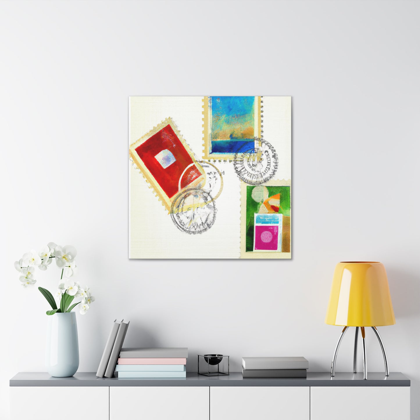 Global Wonders Collection - Postage Stamp Collector Canvas Wall Art