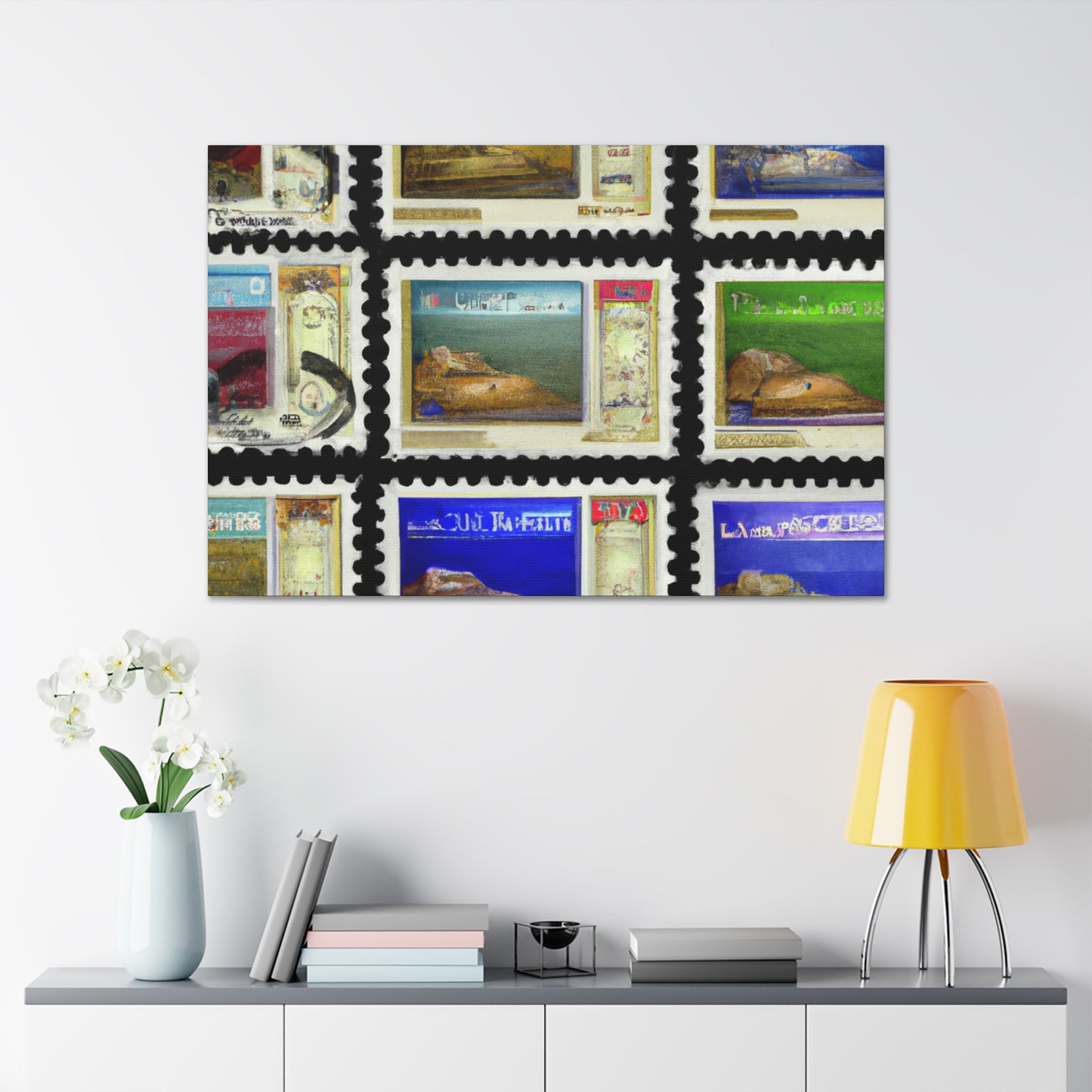 Celebrations of Culture Stamps - Postage Stamp Collector Canvas Wall Art