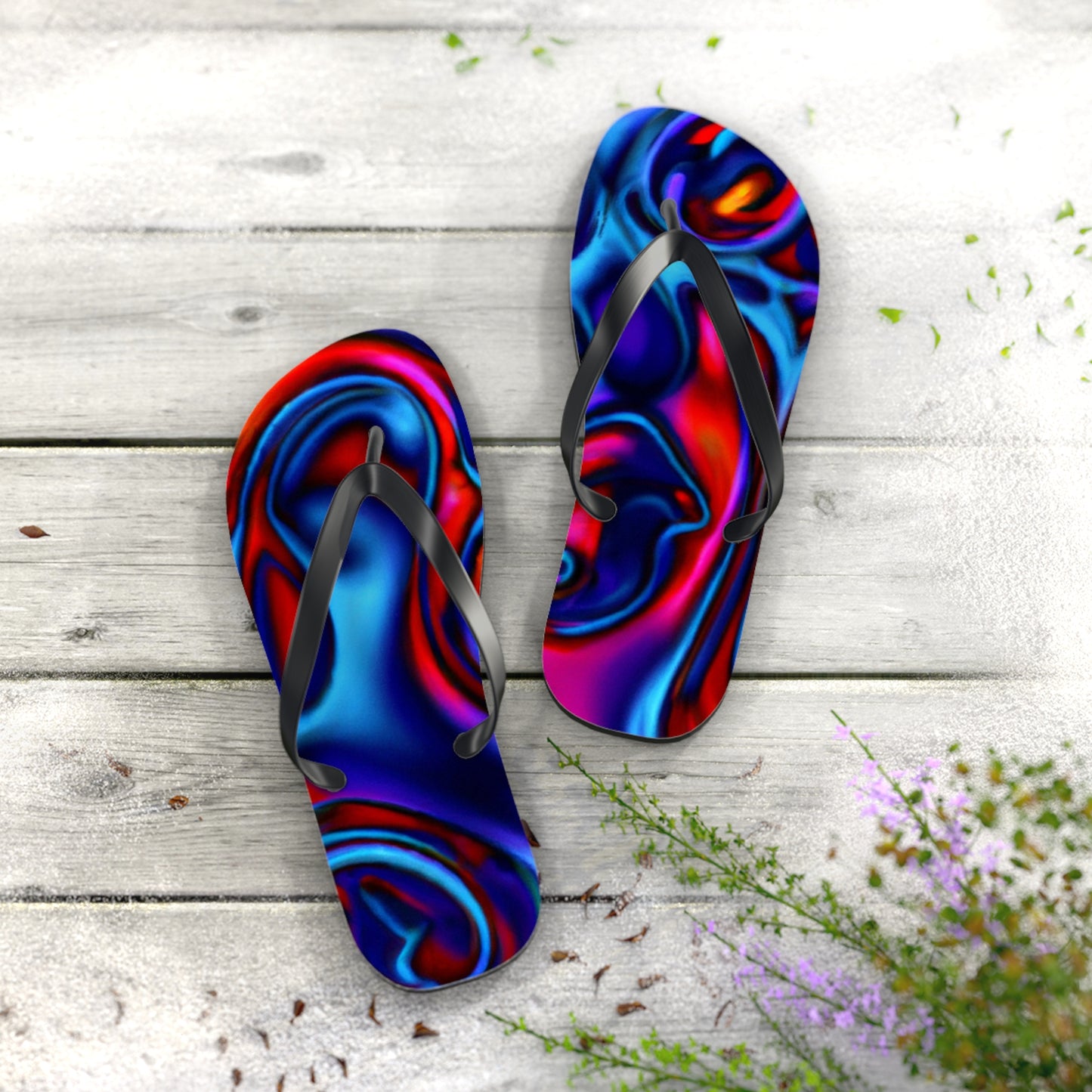 Sarah's Shoe Store - Psychedelic Trippy Flip Flop Beach Sandals