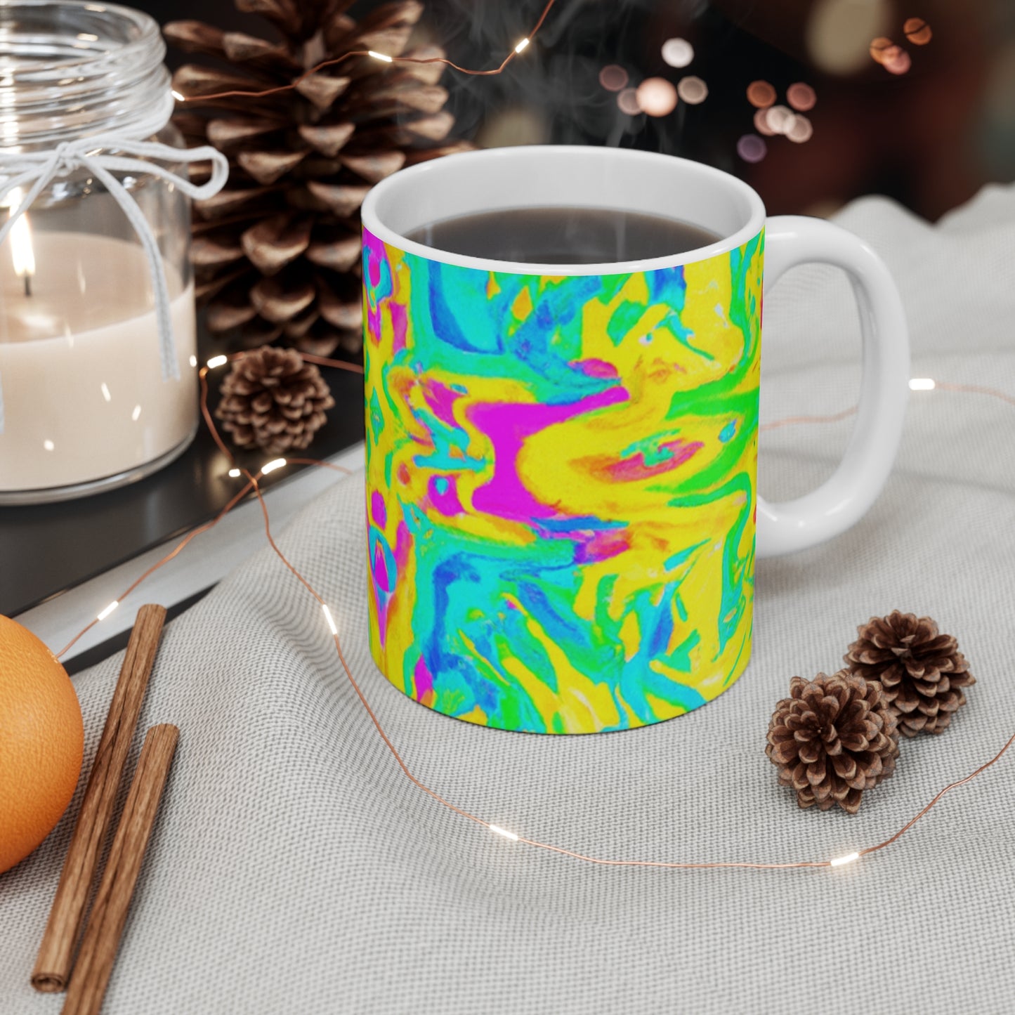 BrewMaster Johnny Java - Psychedelic Coffee Cup Mug 11 Ounce