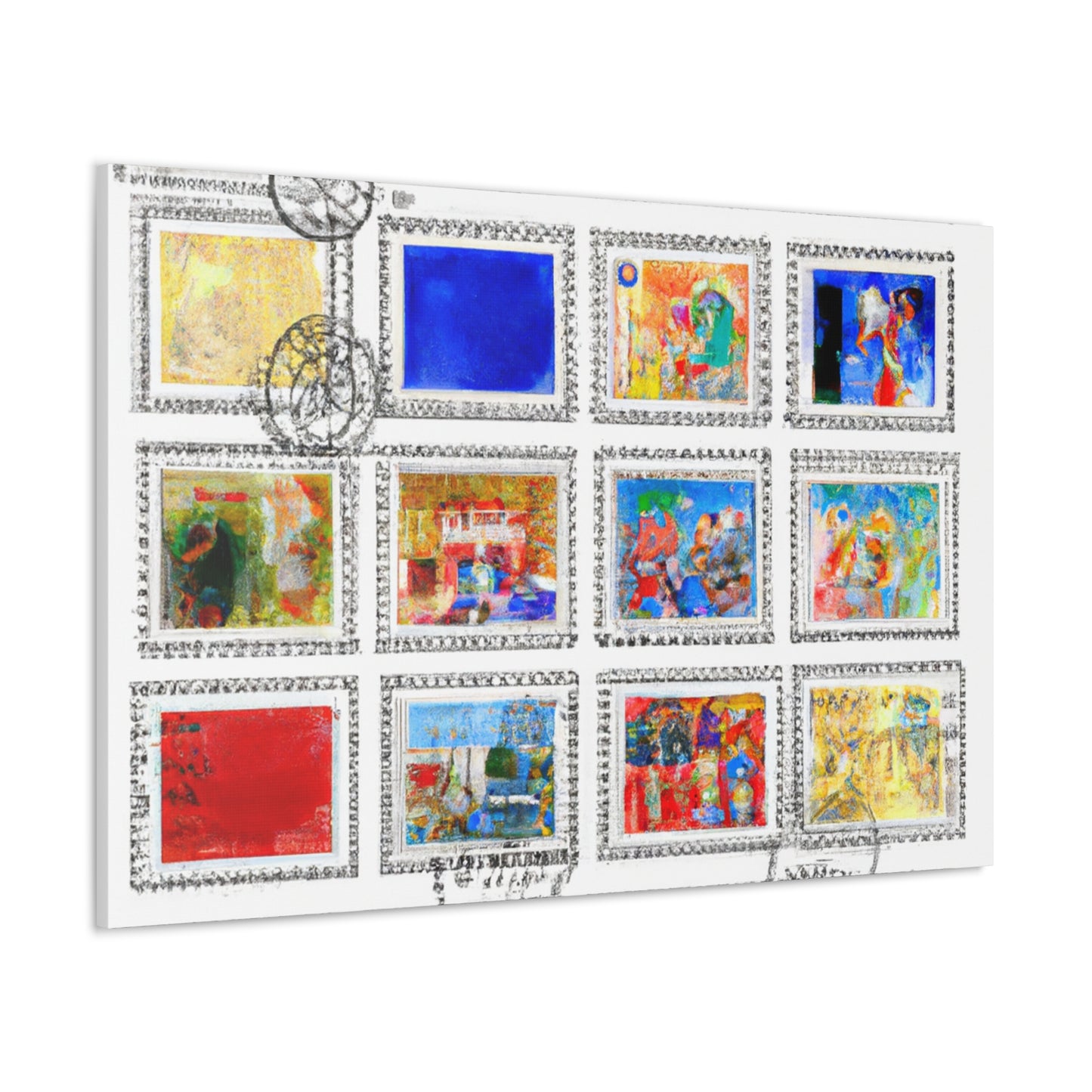 Global stamp collection: Voyageurs Around the World. - Postage Stamp Collector Canvas Wall Art