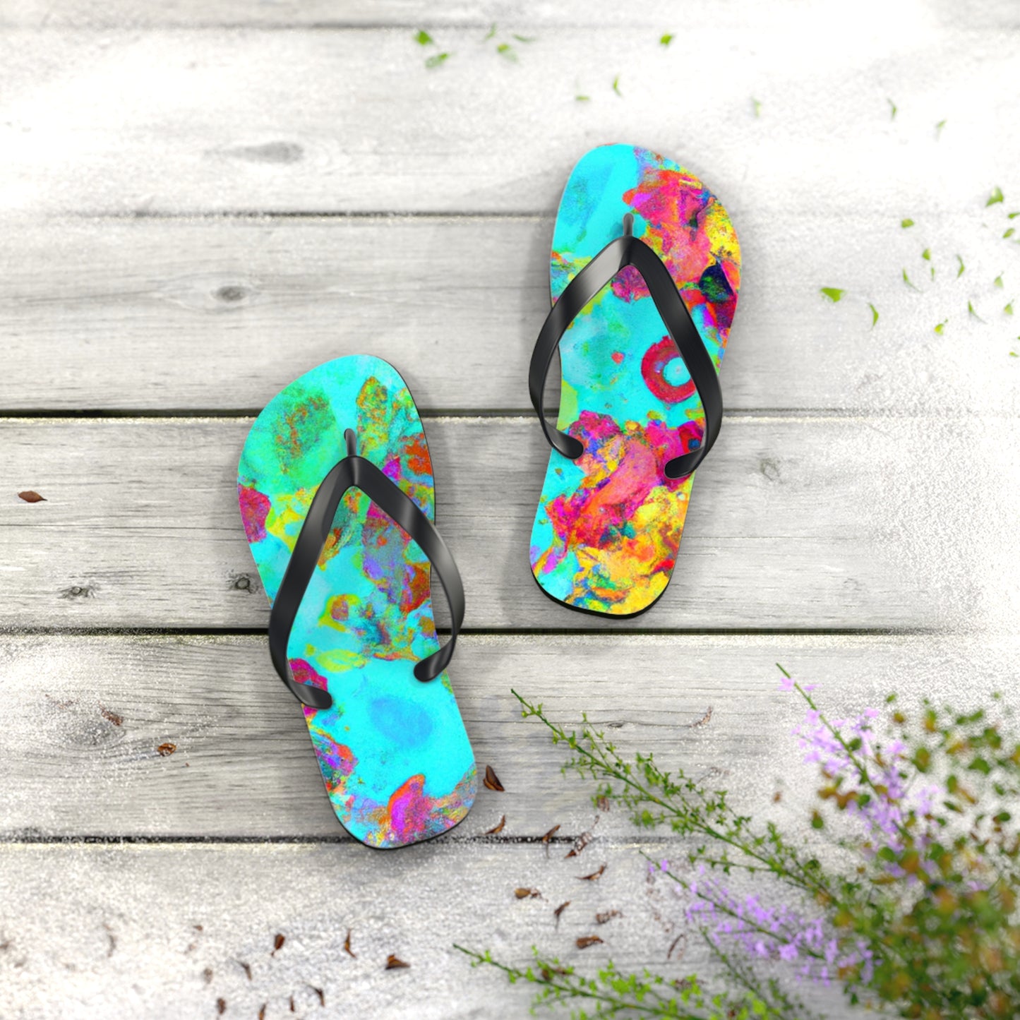 Hiram Clifton, Cobbler. - Psychedelic Trippy Flip Flop Beach Sandals