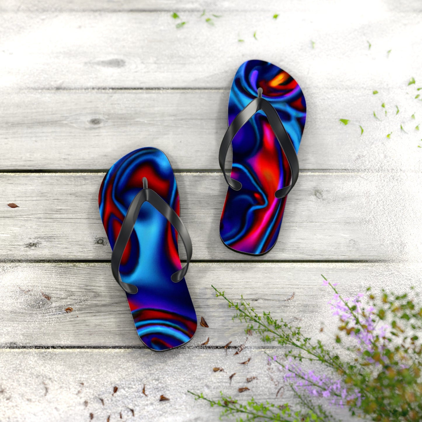 Sarah's Shoe Store - Psychedelic Trippy Flip Flop Beach Sandals