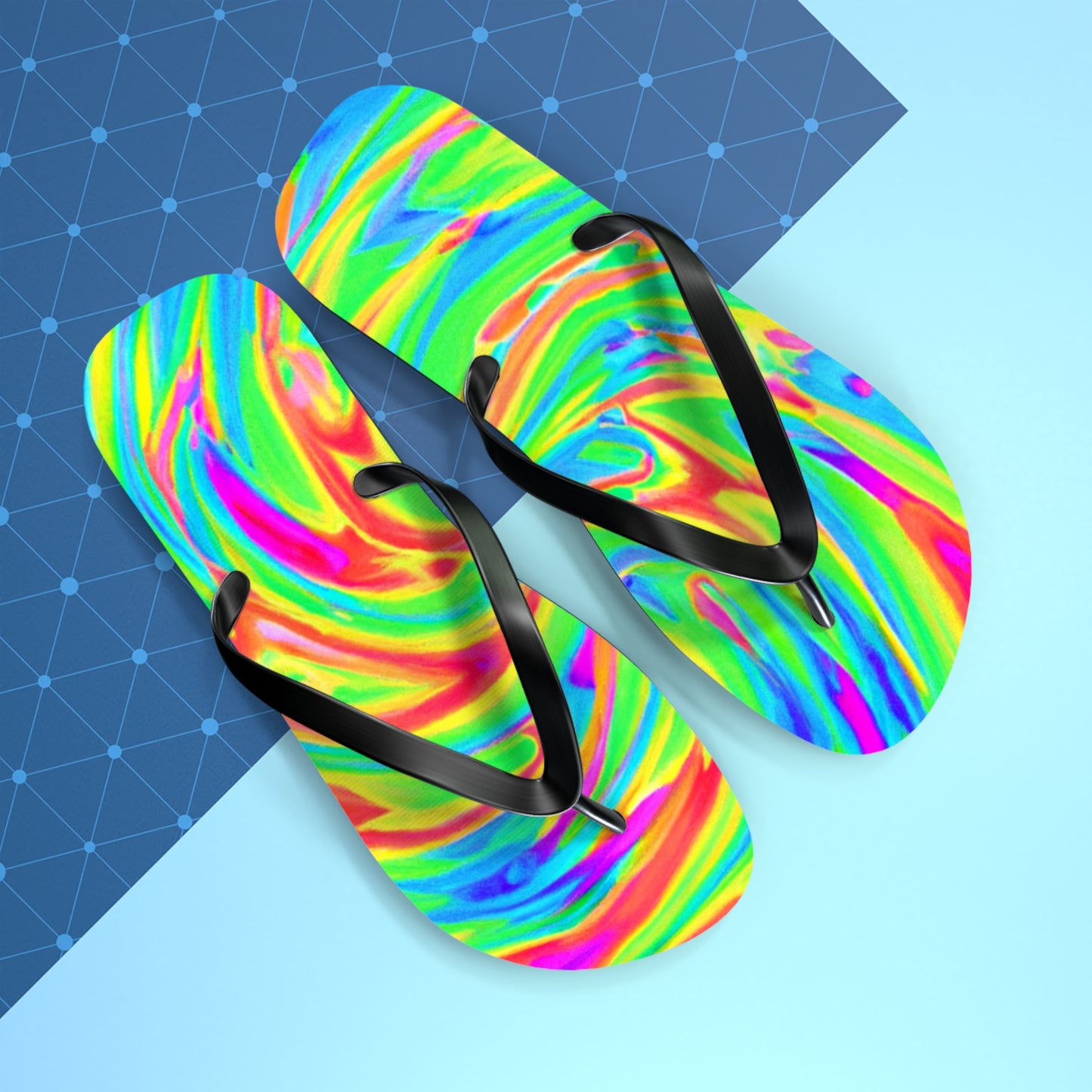 Anastasia Bootmaker - Psychedelic Trippy Flip Flop Beach Sandals