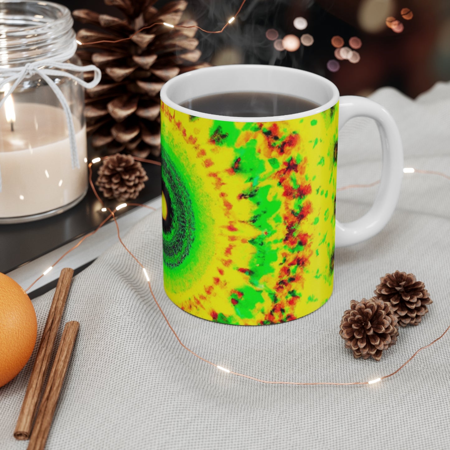 Perky Pete's Premium Java - Psychedelic Coffee Cup Mug 11 Ounce