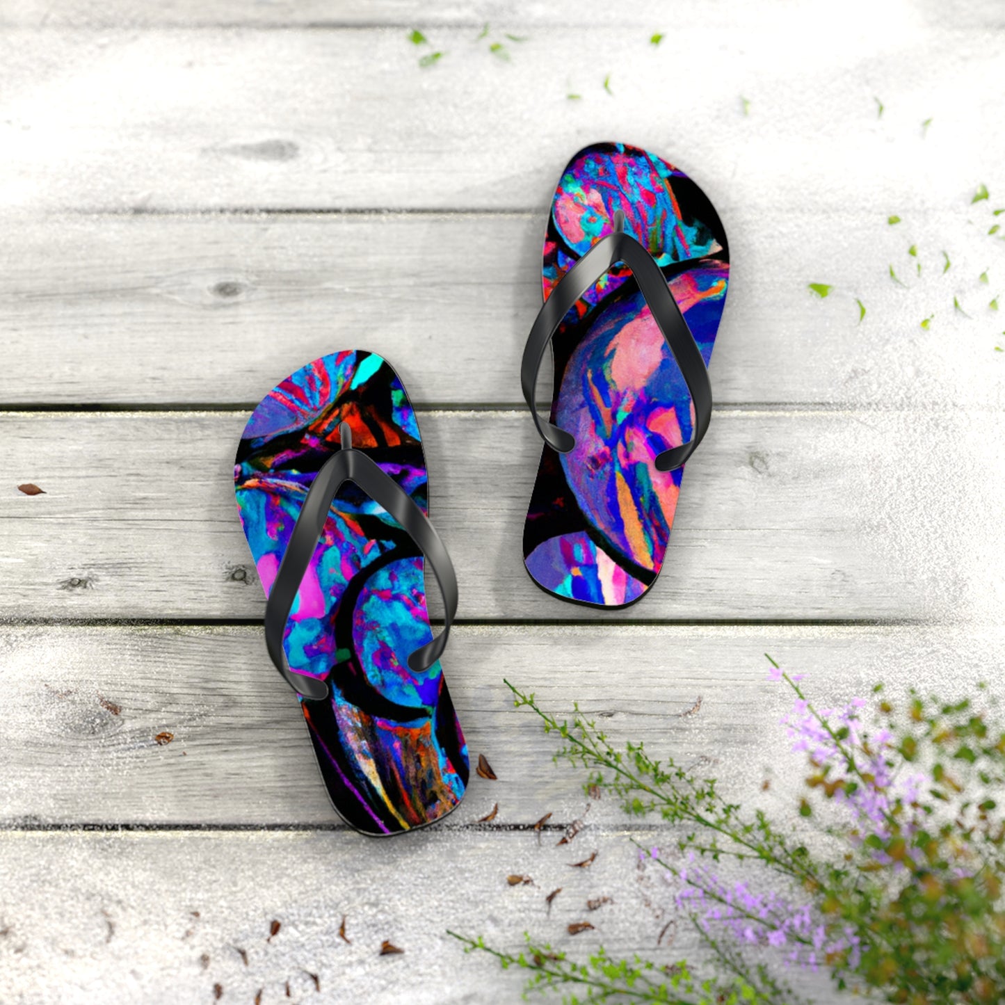 Caroline Craddock - Psychedelic Trippy Flip Flop Beach Sandals