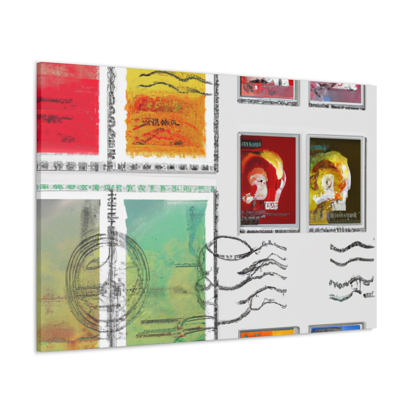 Global Walk of Ancient Wonders Stamp Collection - Postage Stamp Collector Canvas Wall Art