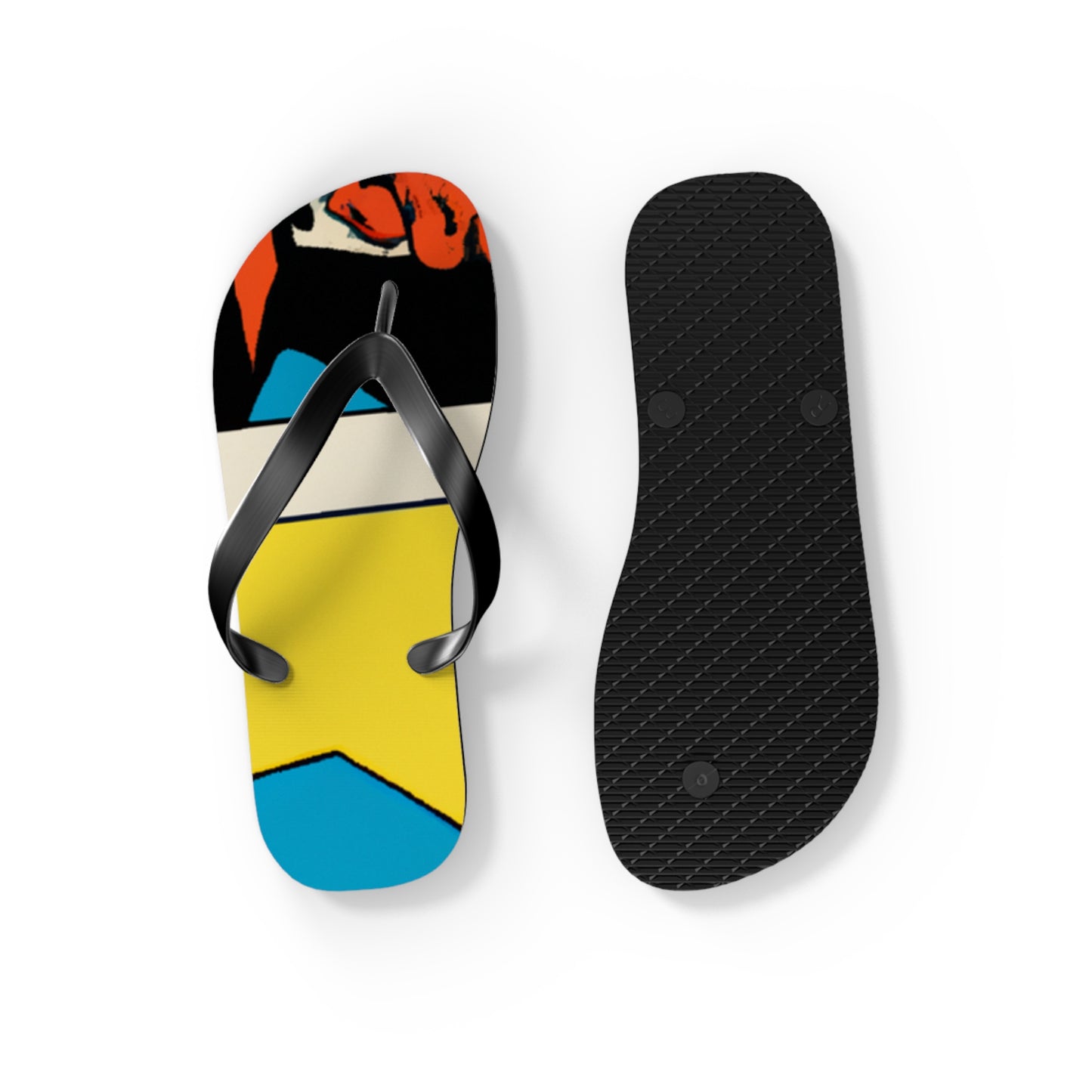 Mighty Manfred the Muscle-Bound - Comics Collector Flip Flop Beach Sandals