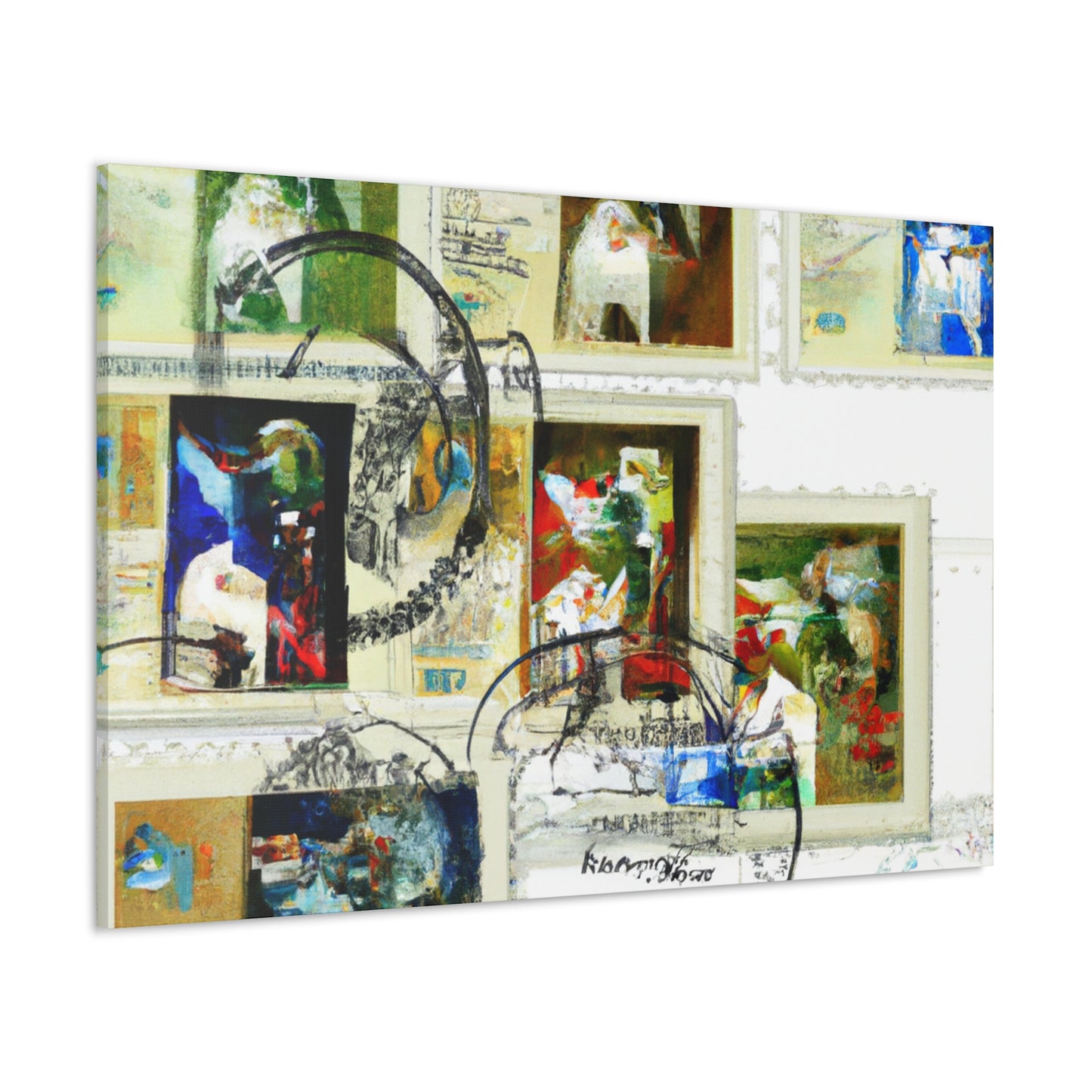 "Famous Landmarks Around the Globe" - Postage Stamp Collector Canvas Wall Art