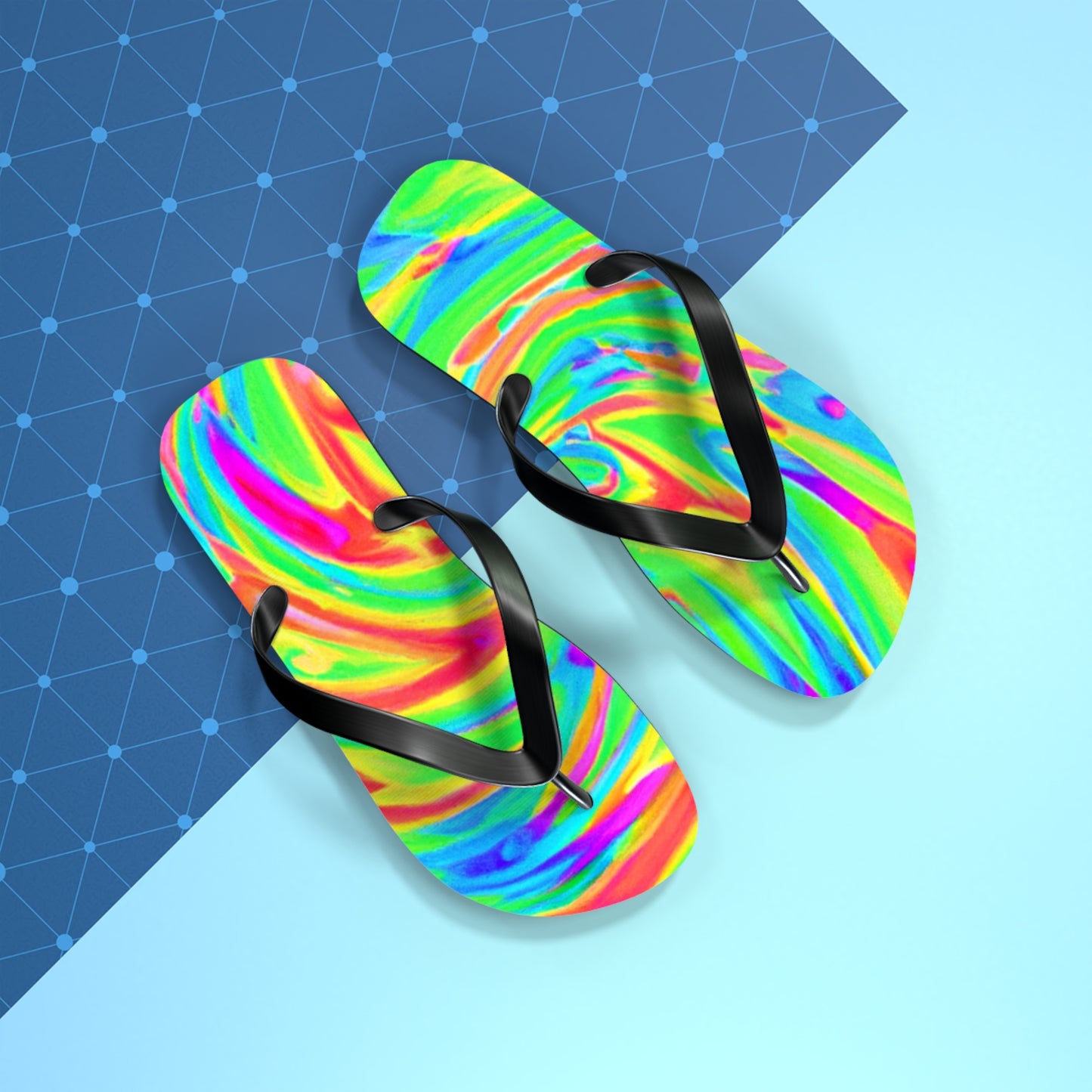 Anastasia Bootmaker - Psychedelic Trippy Flip Flop Beach Sandals