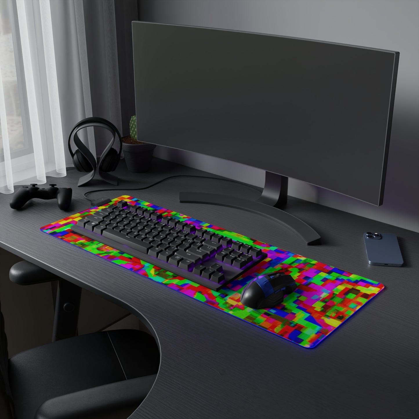 Rocky Rollerskate - Psychedelic Trippy LED Light Up Gaming Mouse Pad