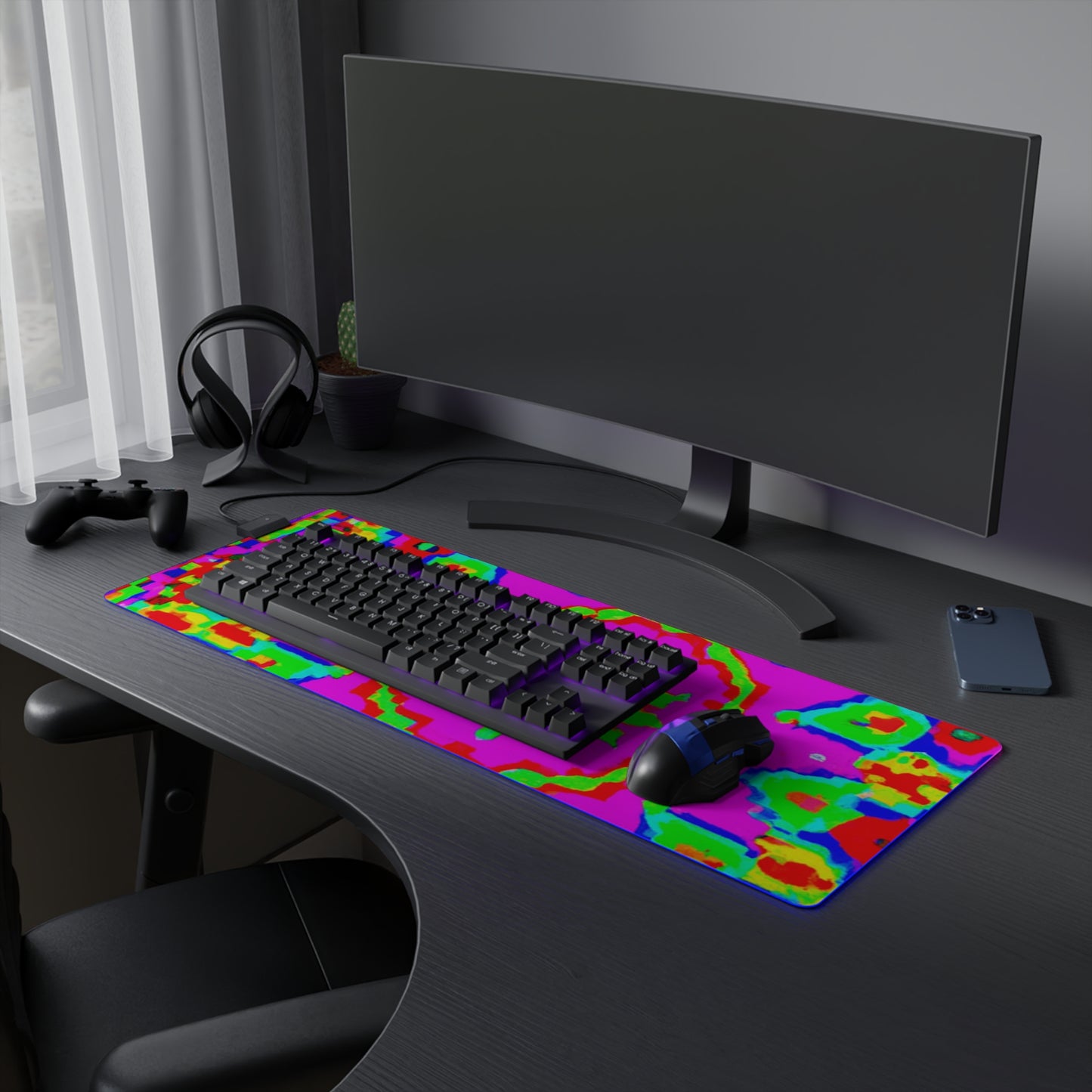 Lacy Lightningbolt - Psychedelic Trippy LED Light Up Gaming Mouse Pad