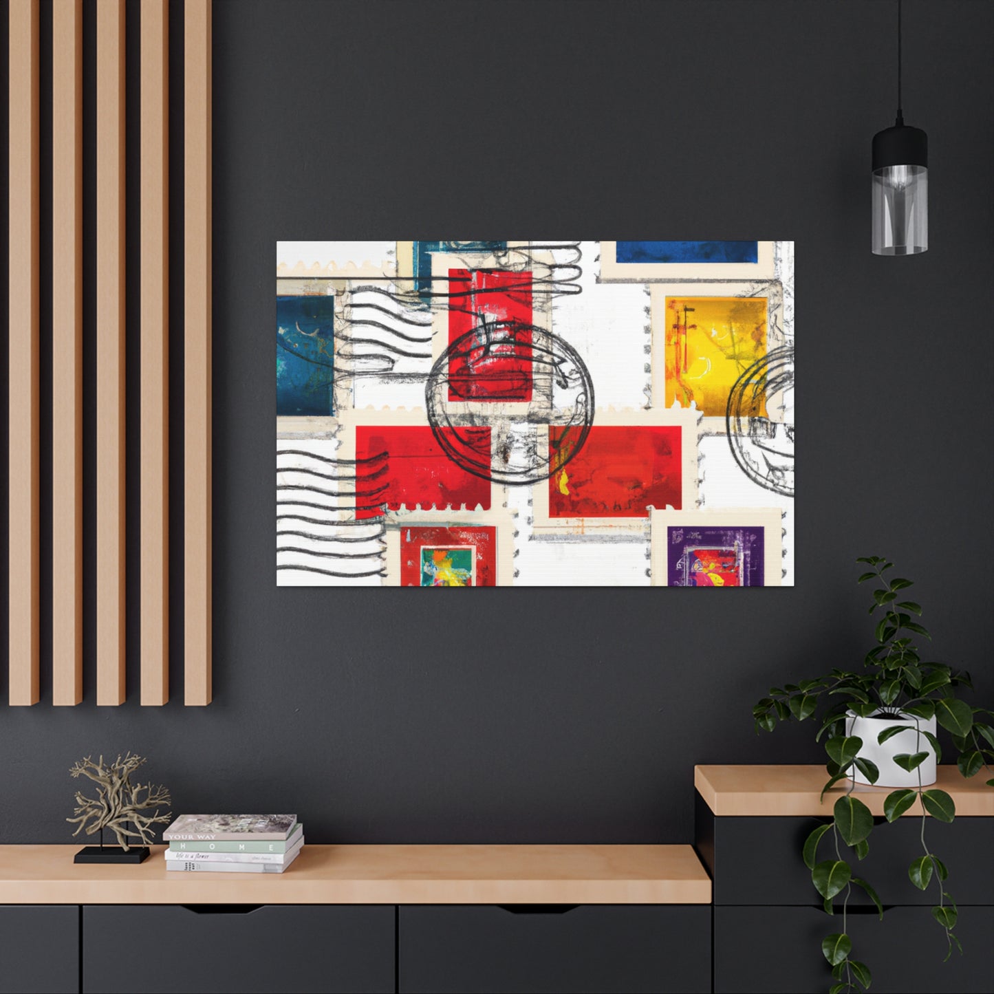 "Cultural Expressions" - Postage Stamp Collector Canvas Wall Art