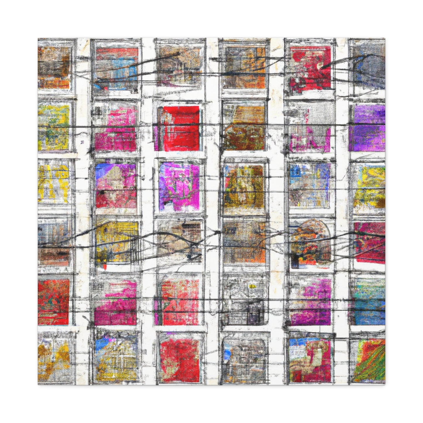 "Landmarks of the World" - Postage Stamp Collector Canvas Wall Art