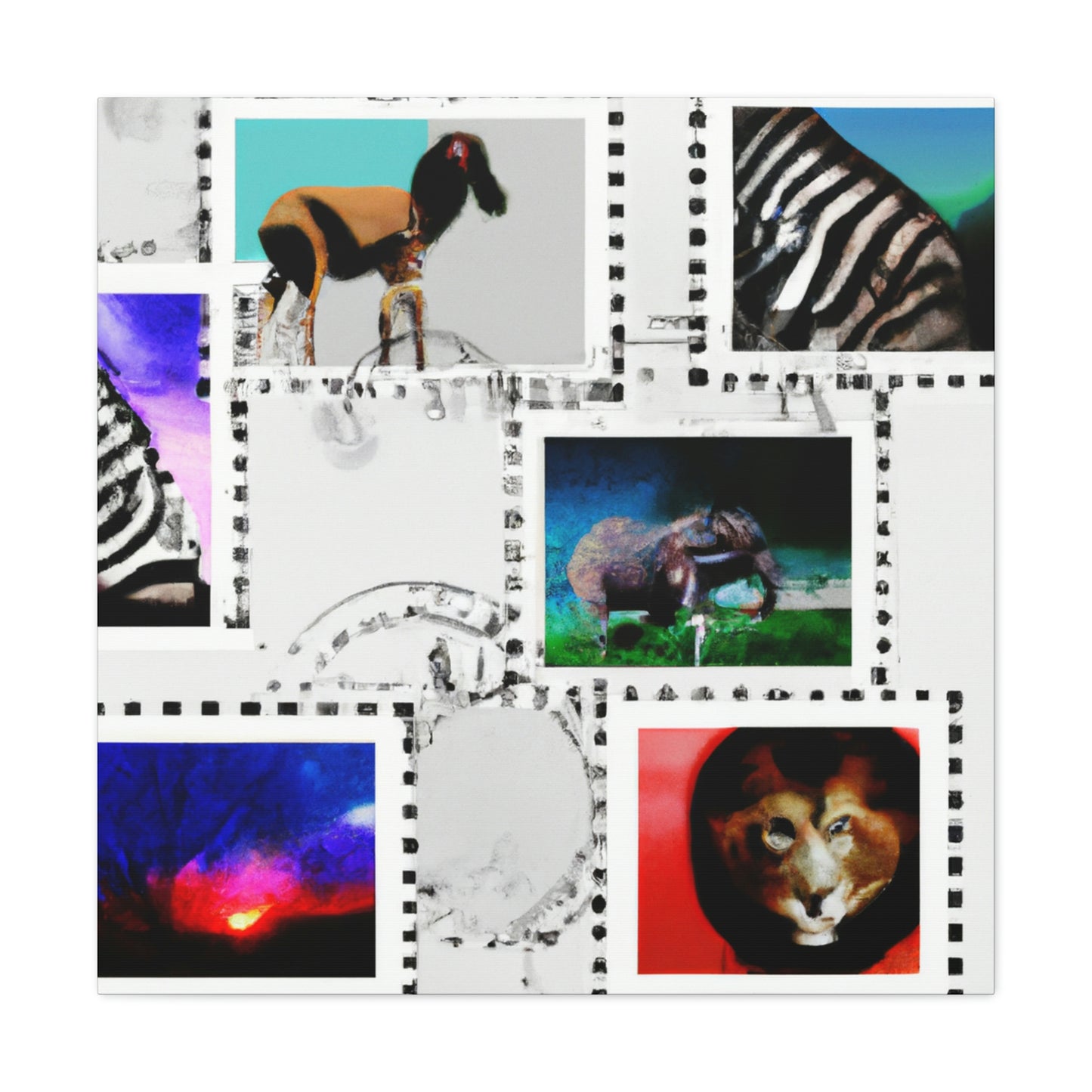 Global Emblems postage stamps - Postage Stamp Collector Canvas Wall Art
