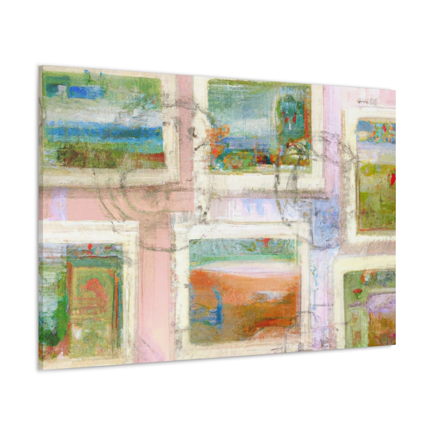 "Global Wonders" - Postage Stamp Collector Canvas Wall Art