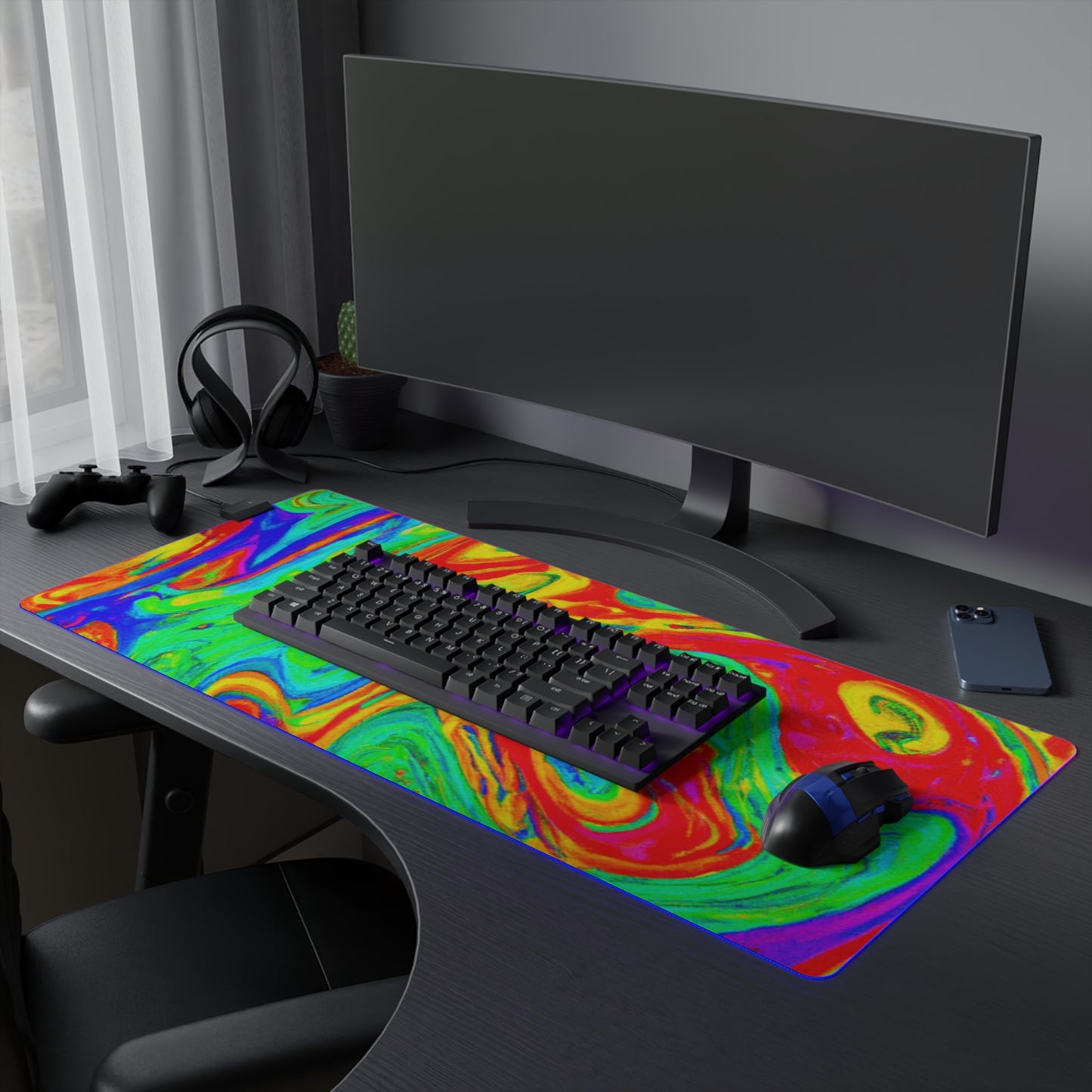 Marlon "Rocket" Sparks - Psychedelic Trippy LED Light Up Gaming Mouse Pad