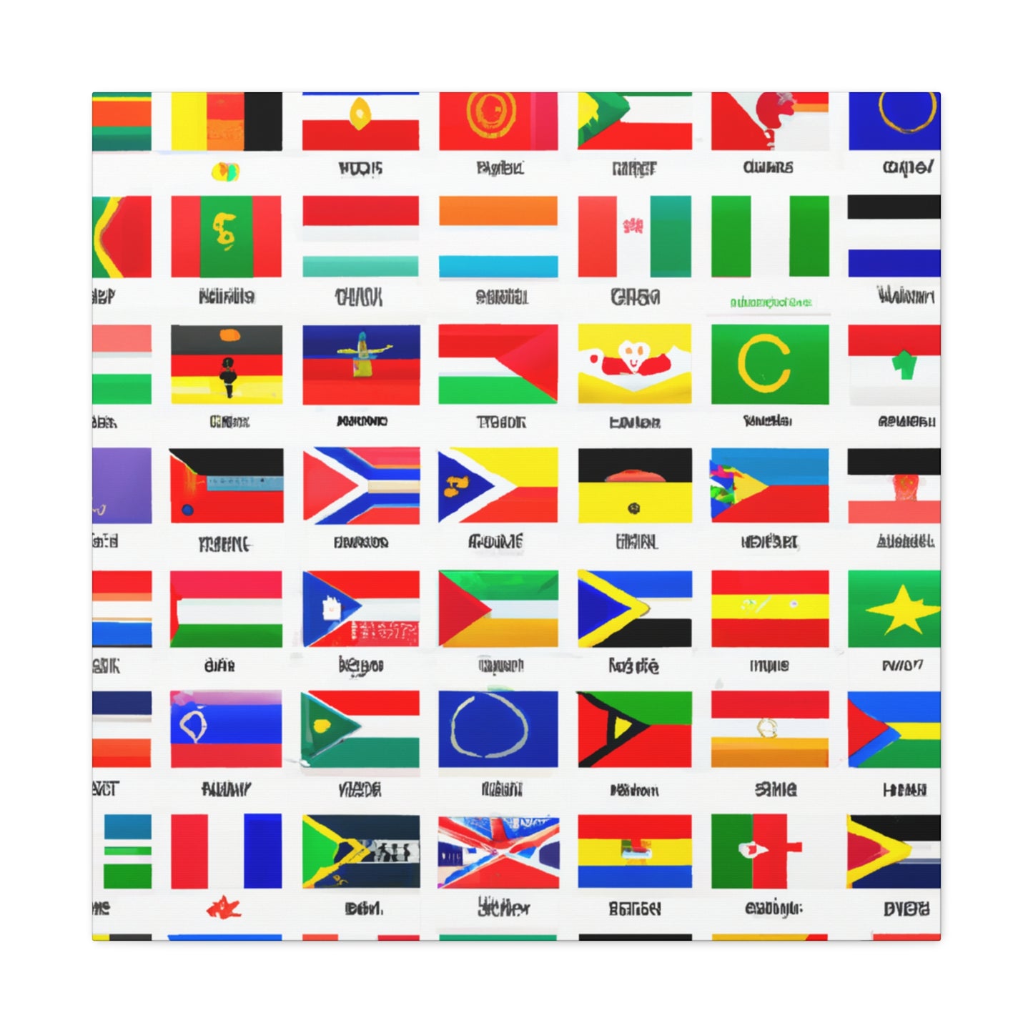 Adam Clarkson, Flag Designer of the 1800's - Flags Of The World Canvas Wall Art