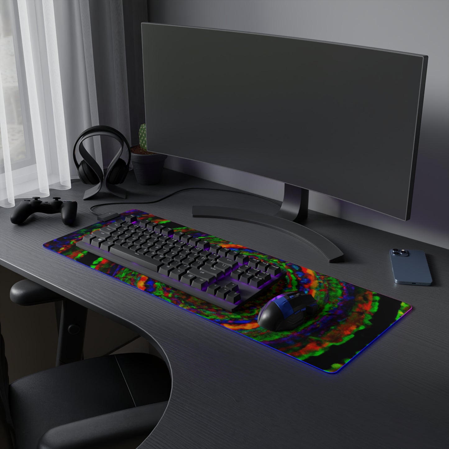 Buster Balwanz - Psychedelic Trippy LED Light Up Gaming Mouse Pad