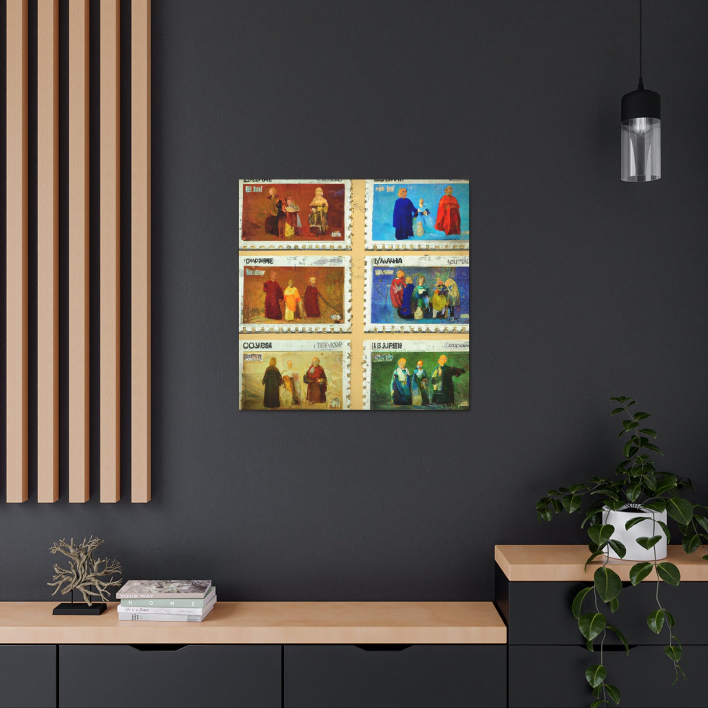 Global Celebration Stamps - Postage Stamp Collector Canvas Wall Art