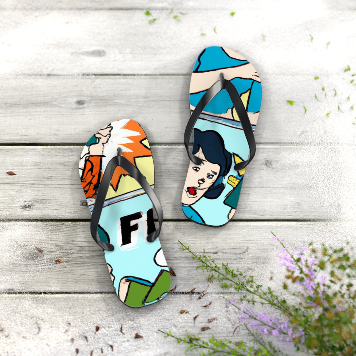 Captain Caliber - Comics Collector Flip Flop Beach Sandals