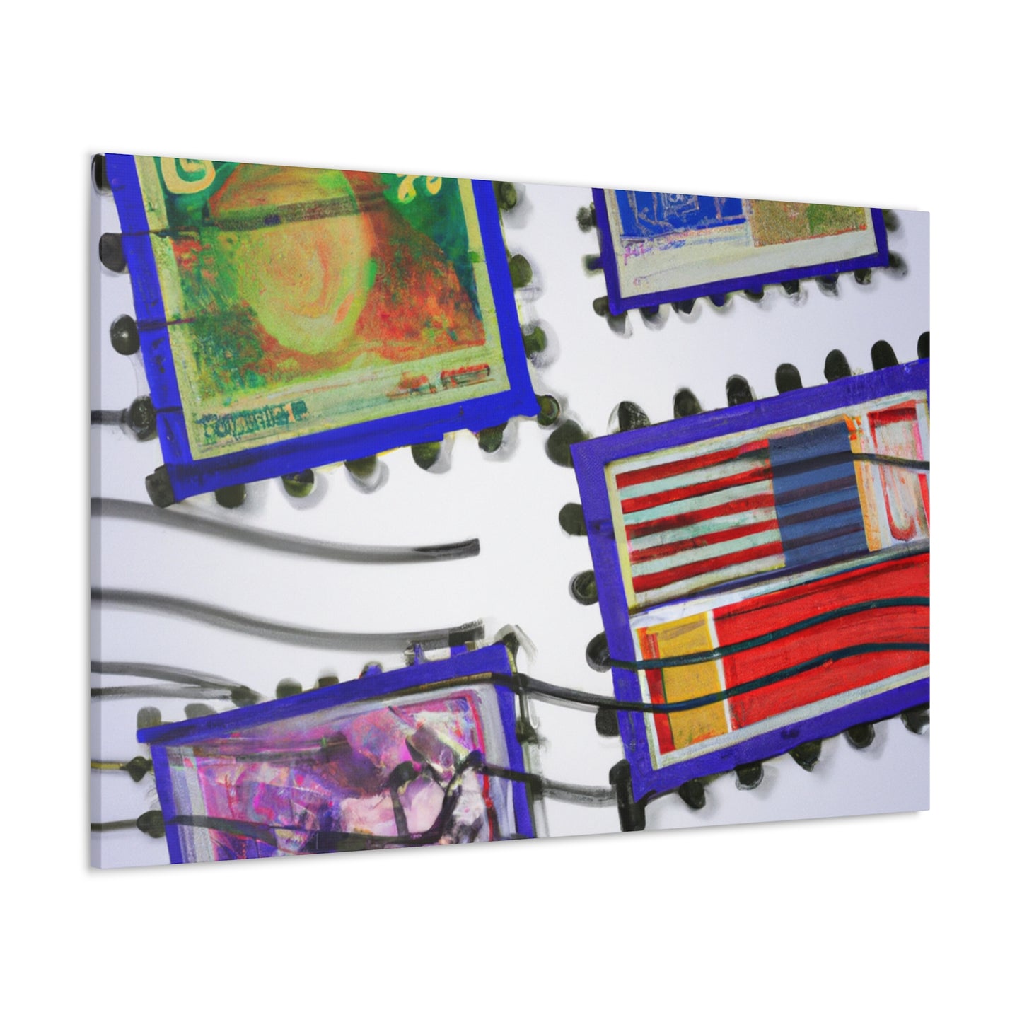 World Heritage Postage Collection - Postage Stamp Collector Canvas Wall Art