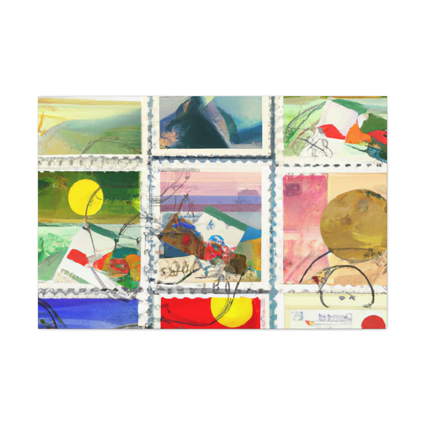 "Cultural Wonders of the World" stamps - Postage Stamp Collector Canvas Wall Art