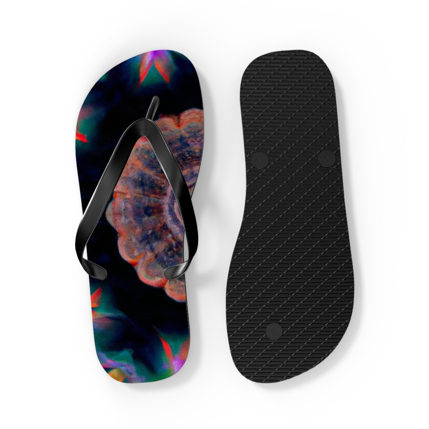 Edwina Applegate Bootmakers - Psychedelic Trippy Flip Flop Beach Sandals