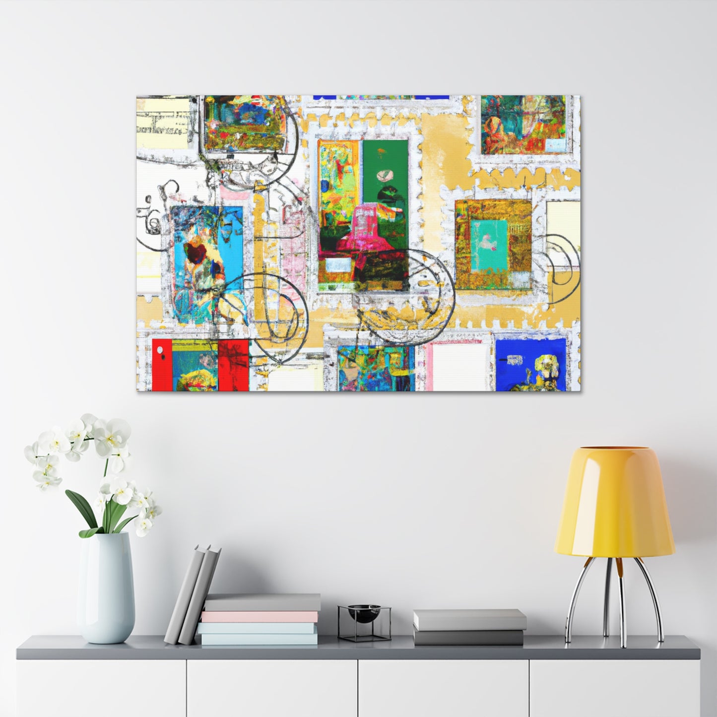 World Stamp Collection. - Postage Stamp Collector Canvas Wall Art