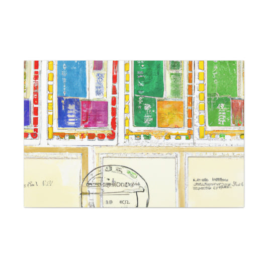 "World Tour: The Best of International Stamps" - Postage Stamp Collector Canvas Wall Art