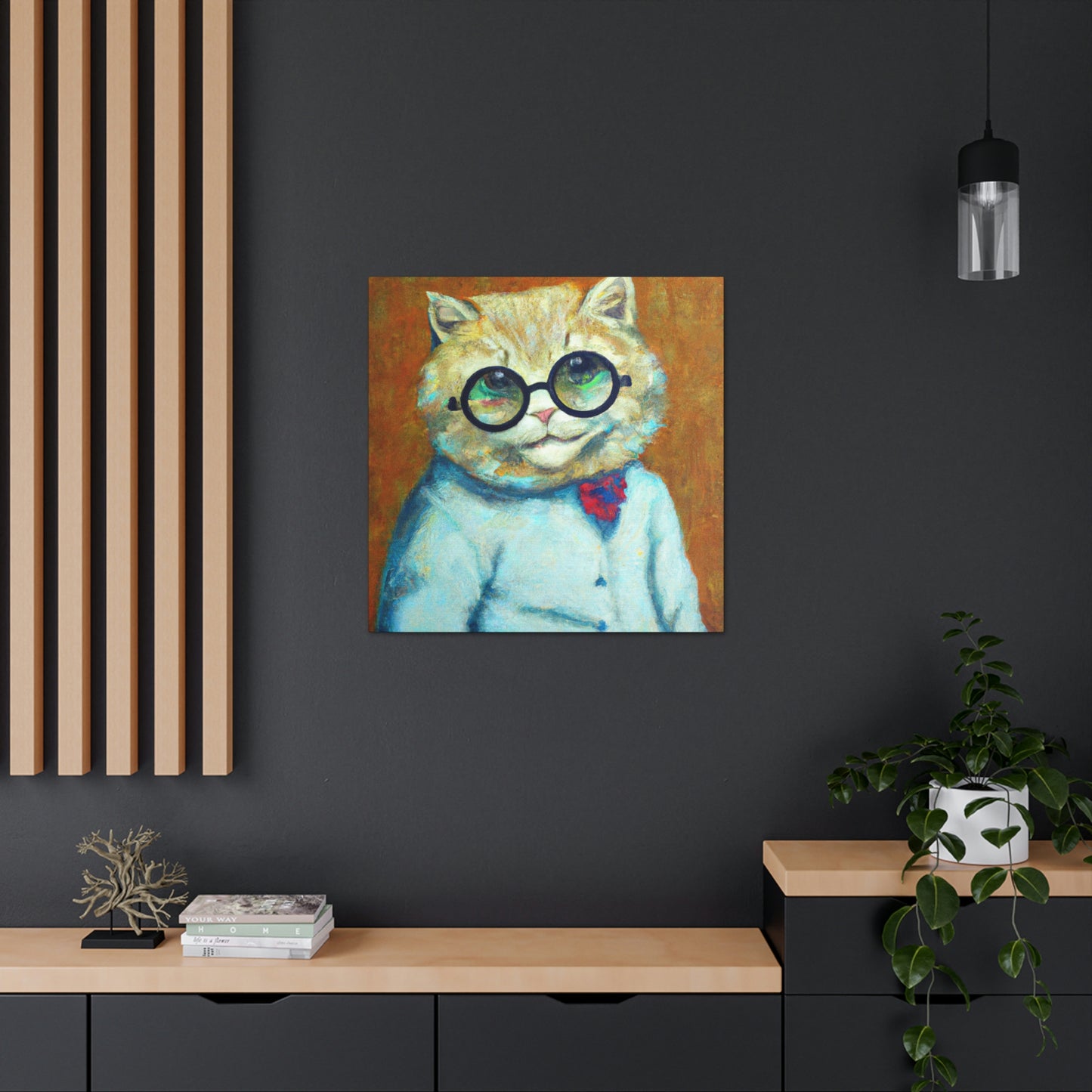 Slinky Whiskers - Cat Lovers Canvas Wall Art