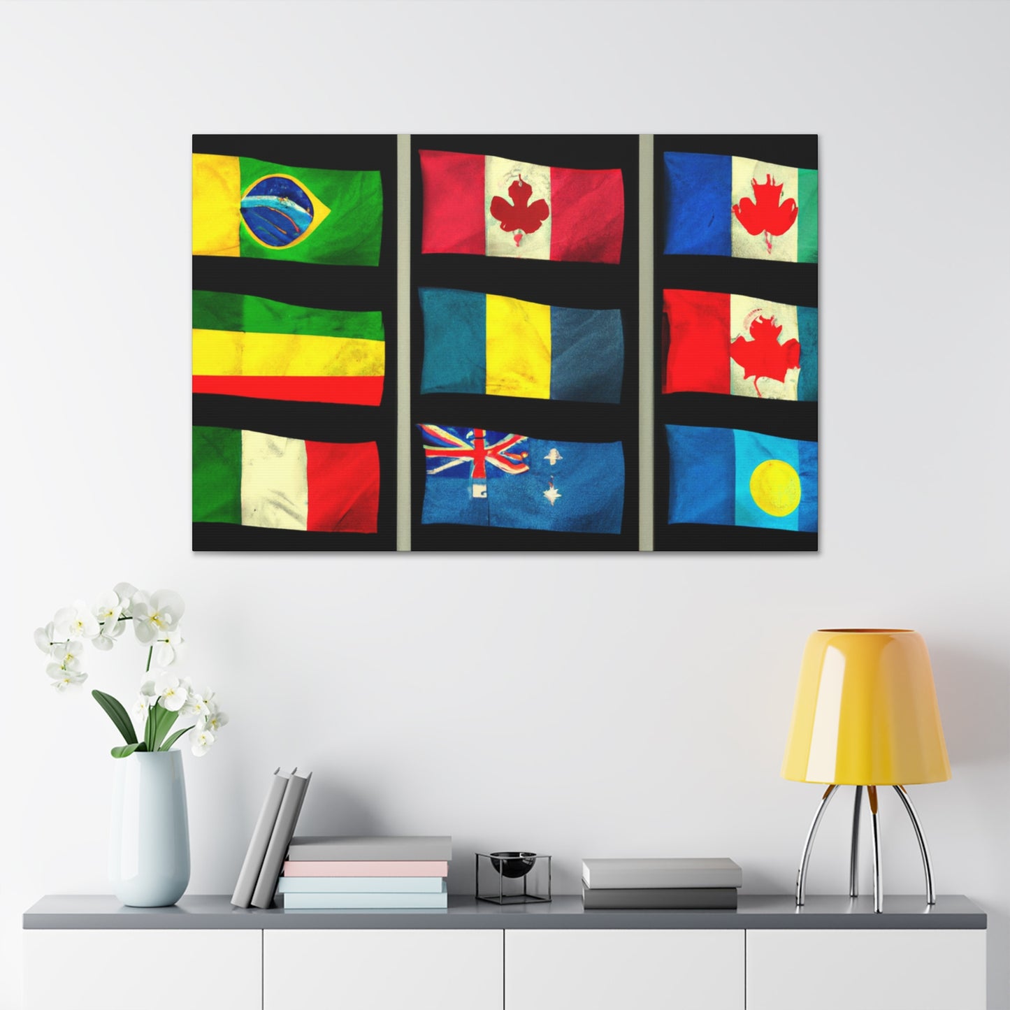 Wilhelmina "William" Flagstad (born 1849) - Flags Of The World Canvas Wall Art