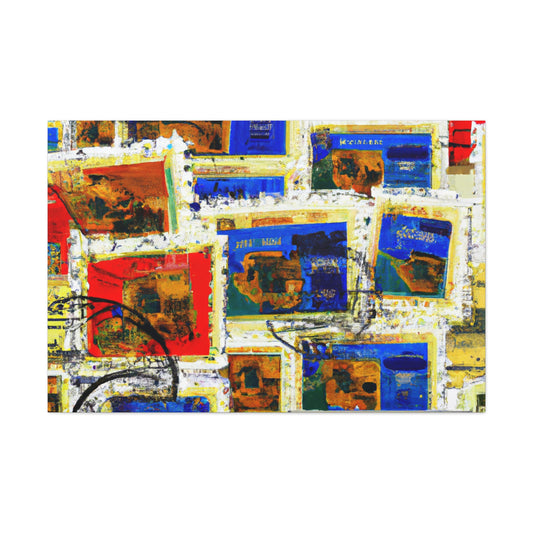 Global Collectibles: A World of Stamps. - Postage Stamp Collector Canvas Wall Art