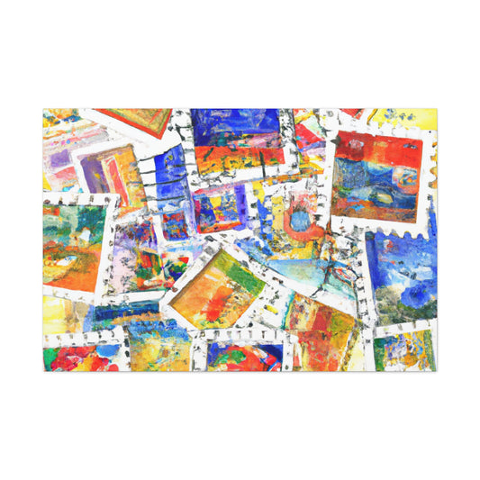 Global Cultures Stamp Series - Postage Stamp Collector Canvas Wall Art