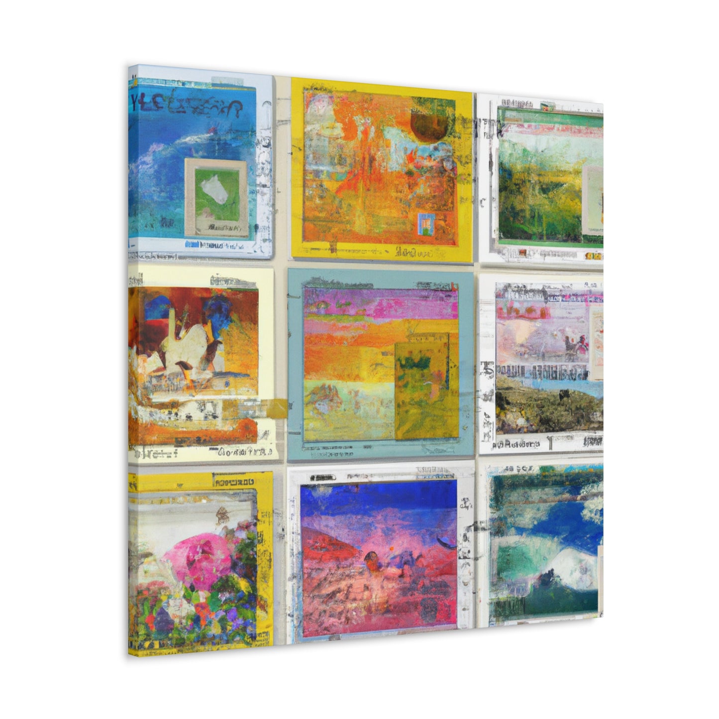 World of Wonders Stamp Collection - Postage Stamp Collector Canvas Wall Art